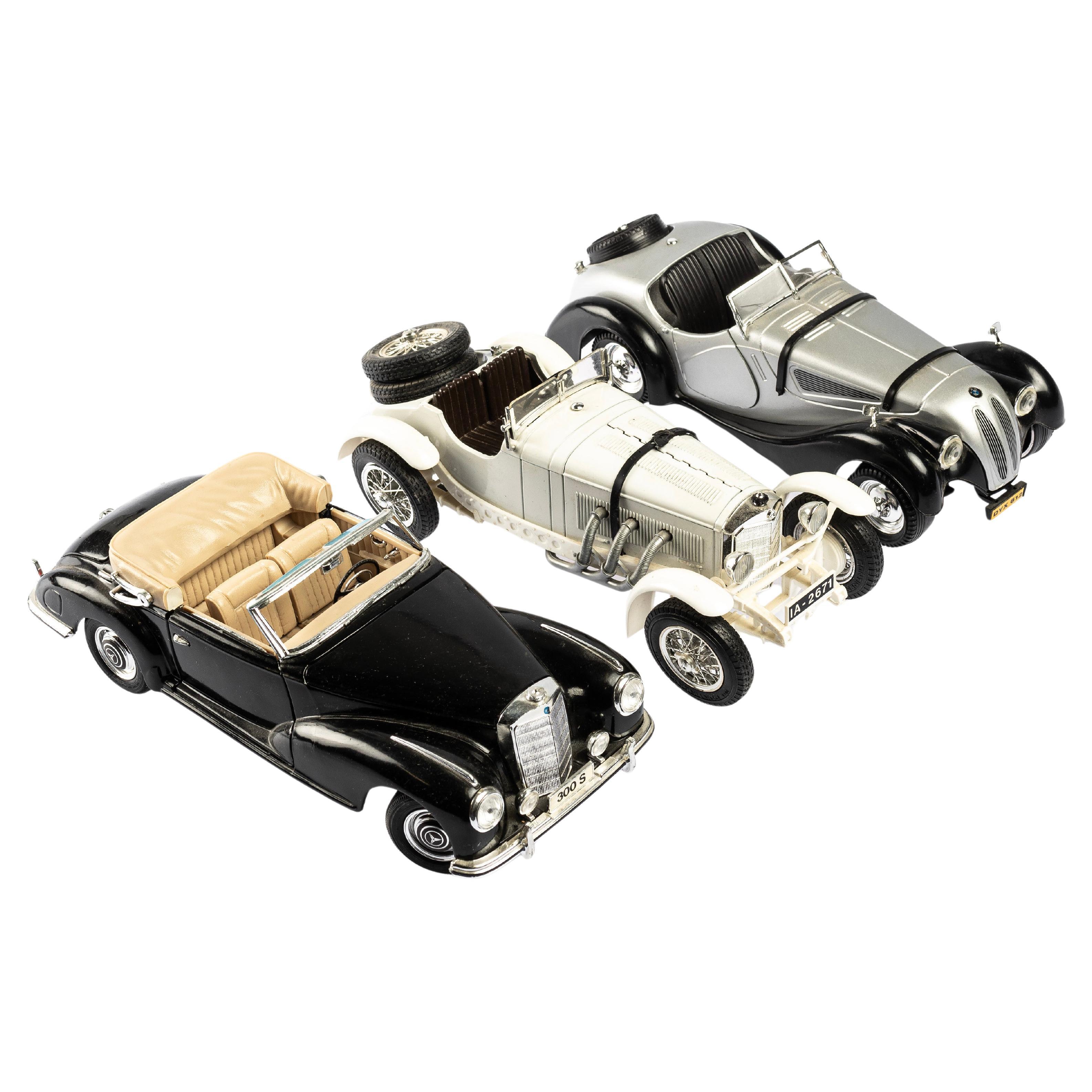 Decorative Antique MODEL CARS, Collectible 3pcs, Tonka/Burgao, Italy. For Sale