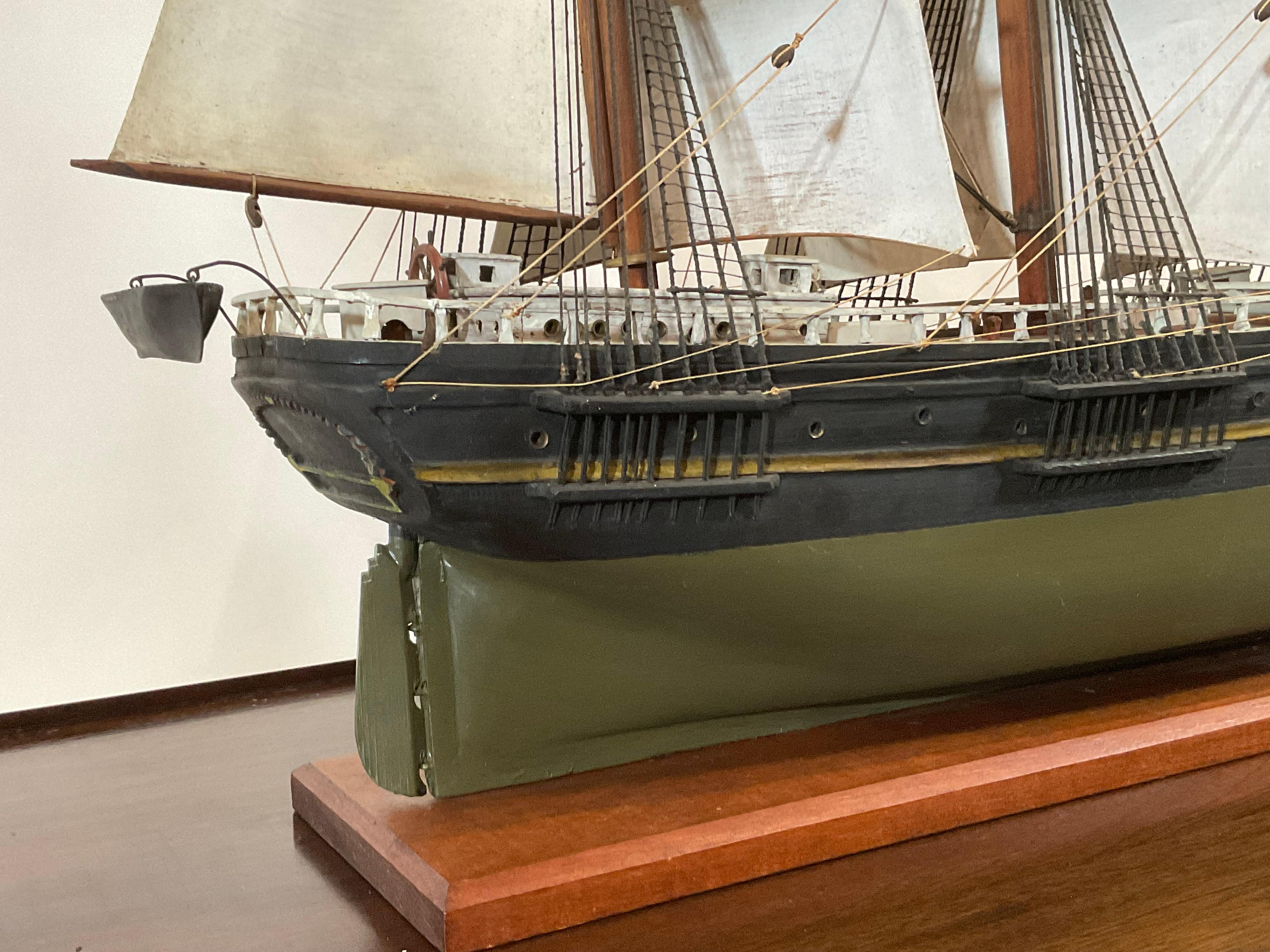 Antique Model of a Full Rigged Windjammer For Sale 6