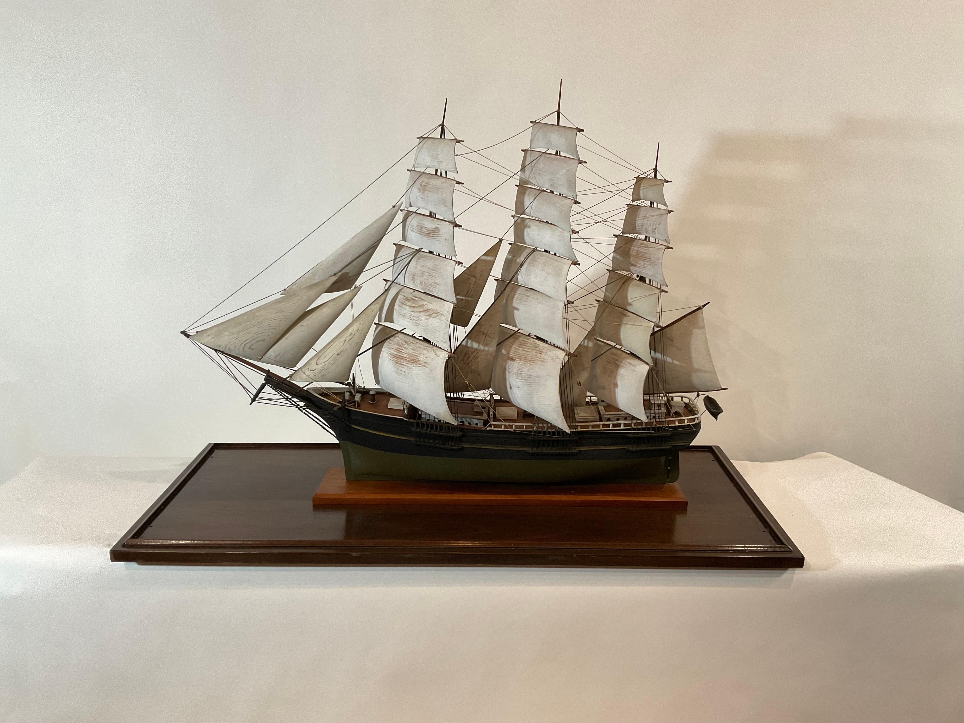 Antique Model of a Full Rigged Windjammer For Sale 7