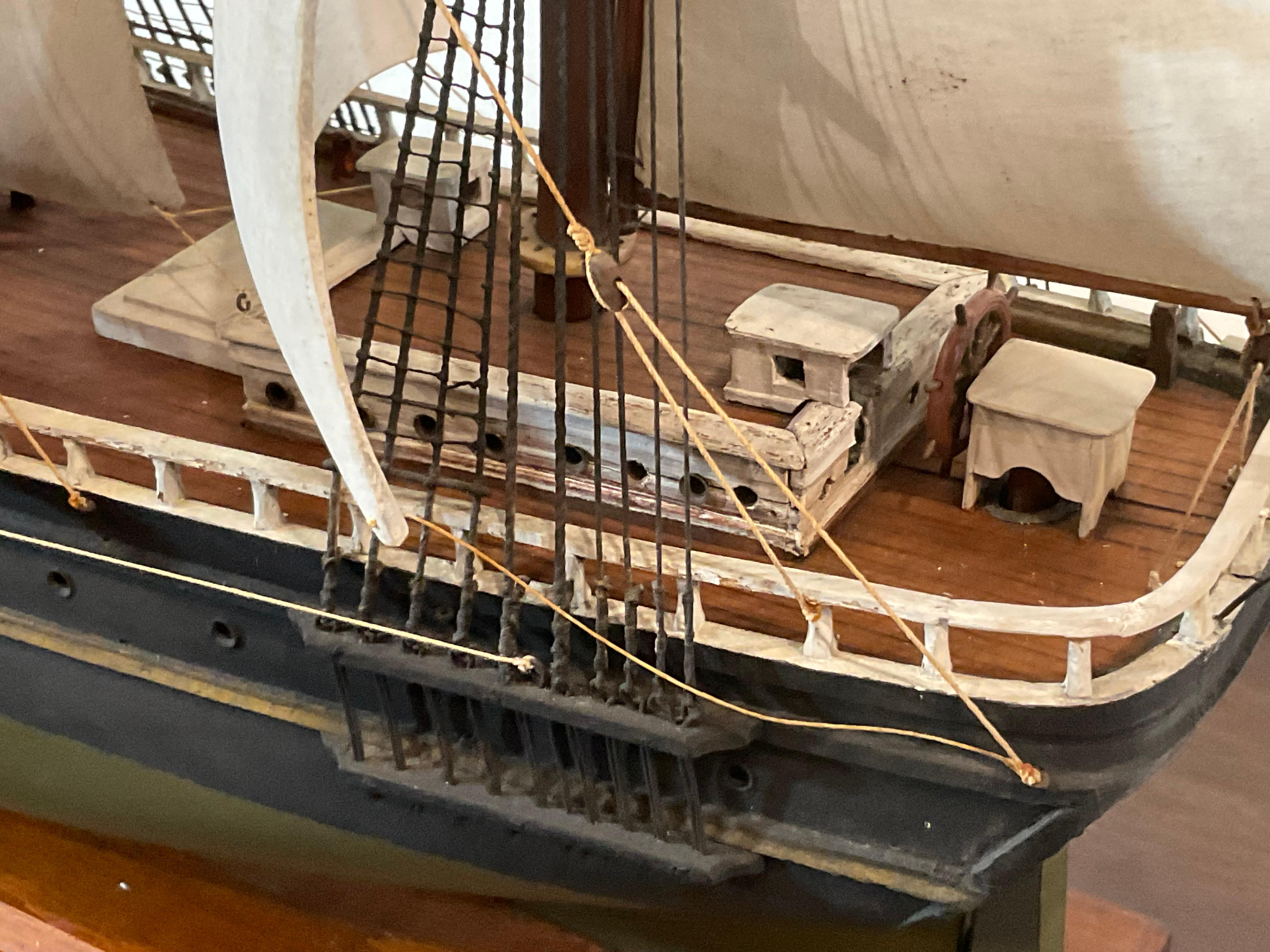 Antique Model of a Full Rigged Windjammer For Sale 9
