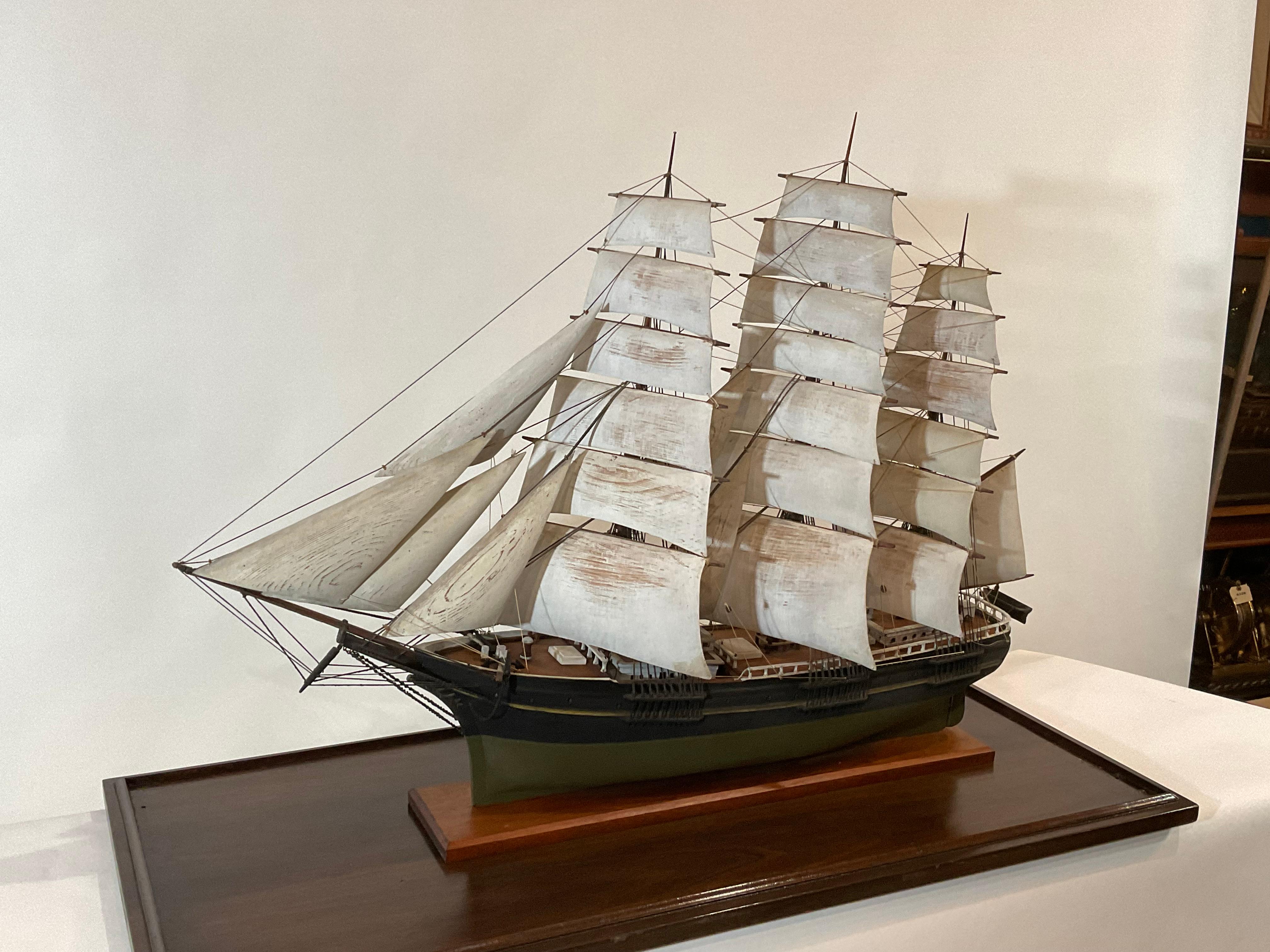 Antique Model of a Full Rigged Windjammer For Sale 10