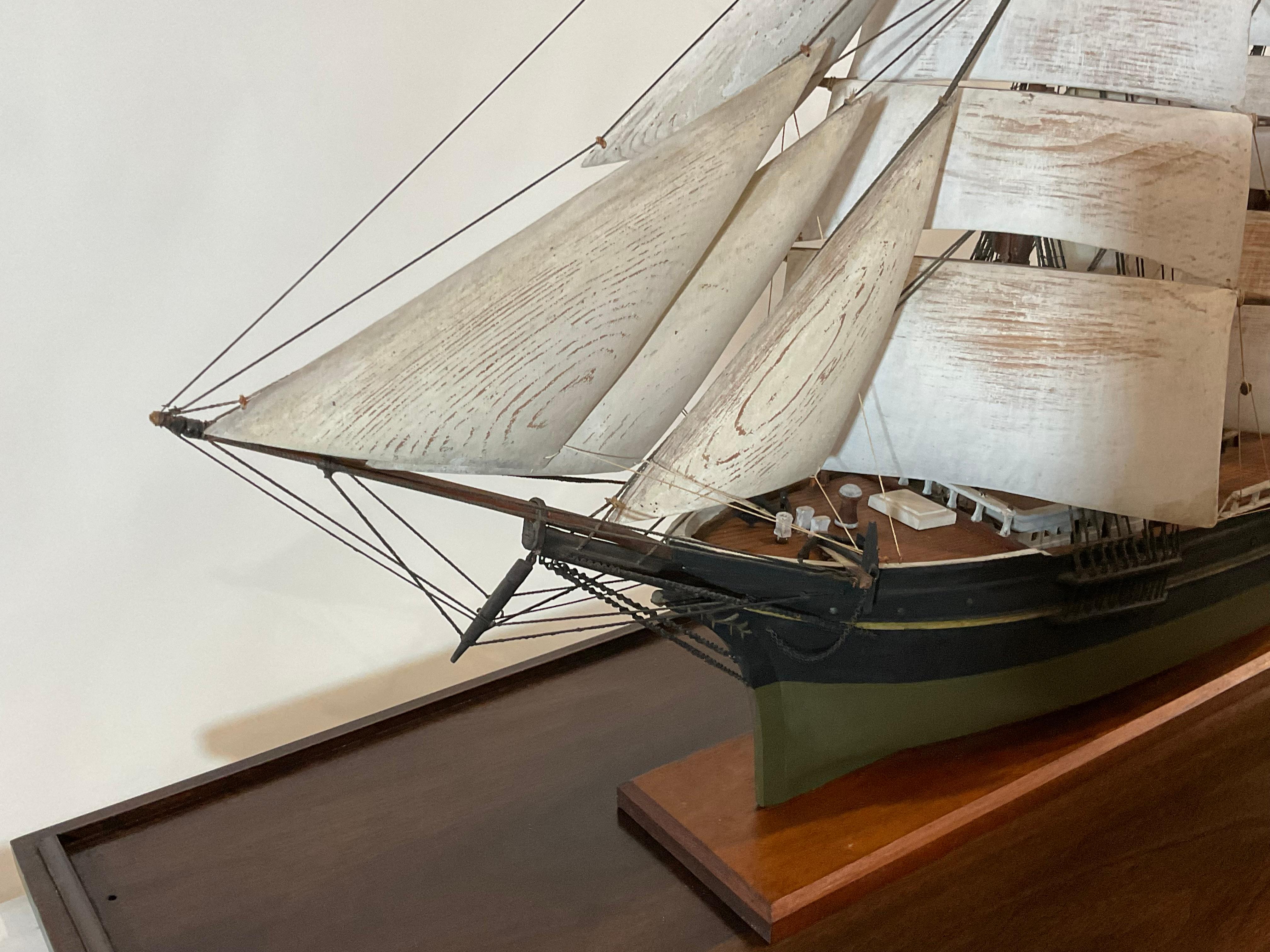 Antique Model of a Full Rigged Windjammer For Sale 11