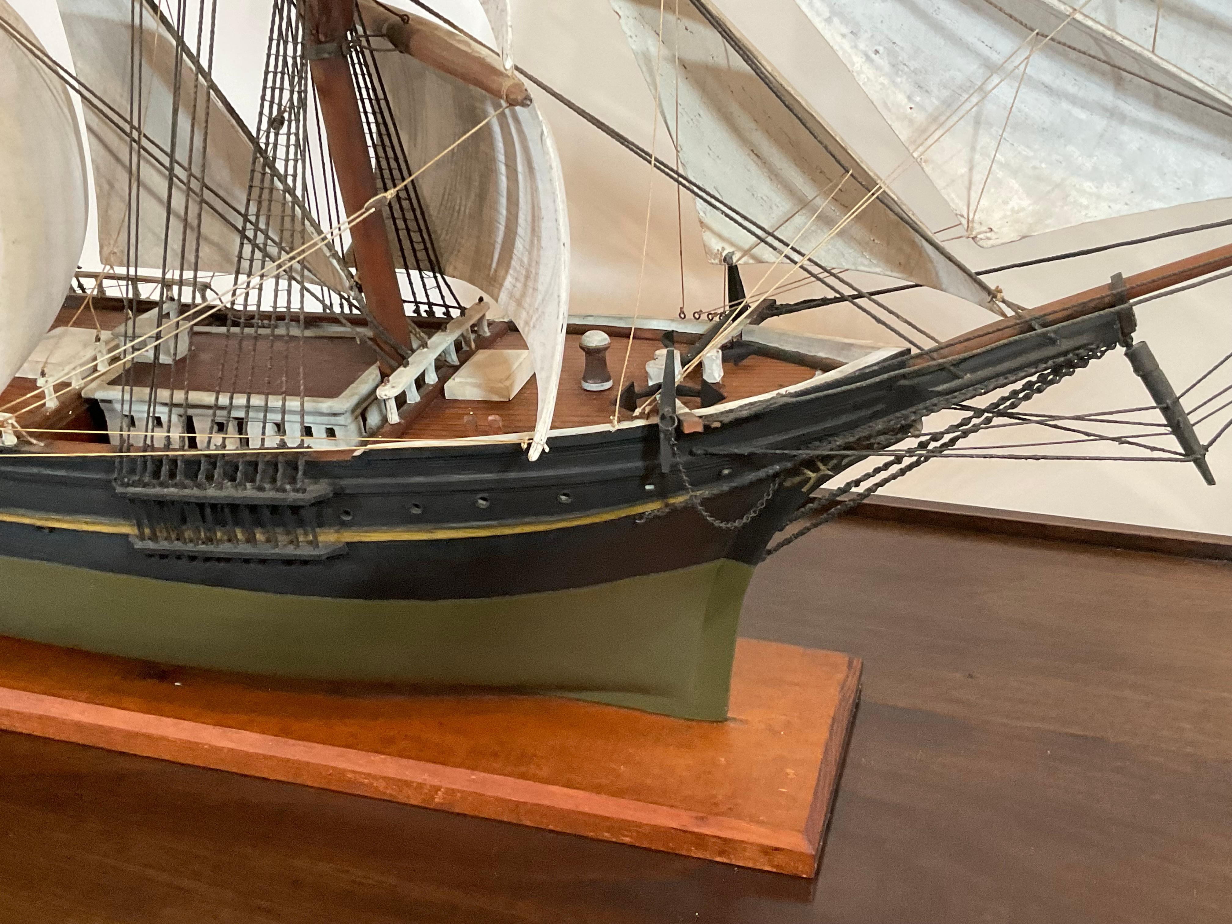 Late 19th Century Antique Model of a Full Rigged Windjammer For Sale