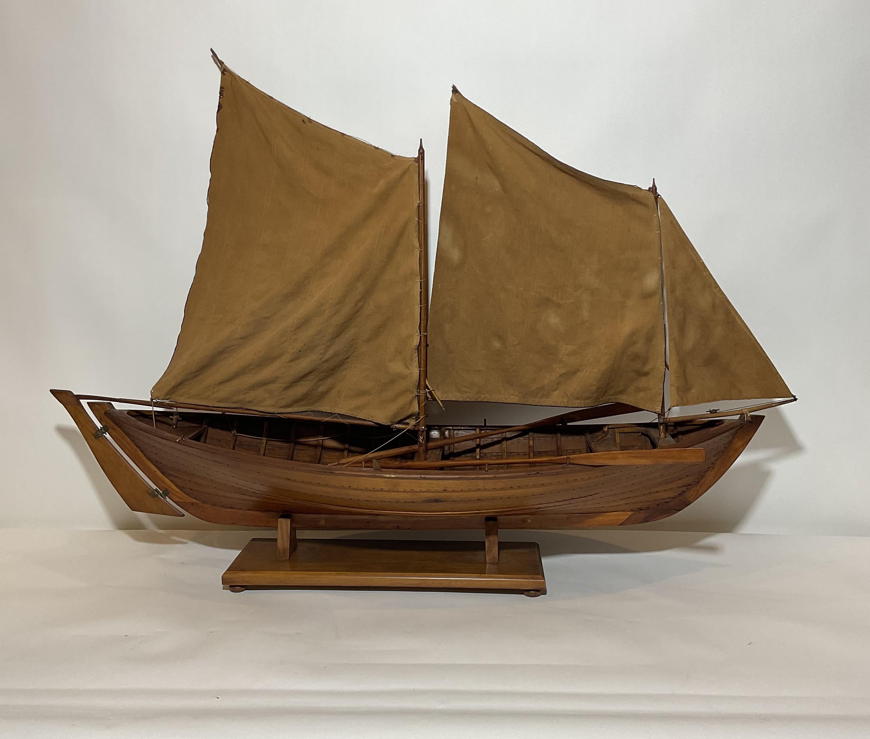 North American Antique Model of a Sailing Launch