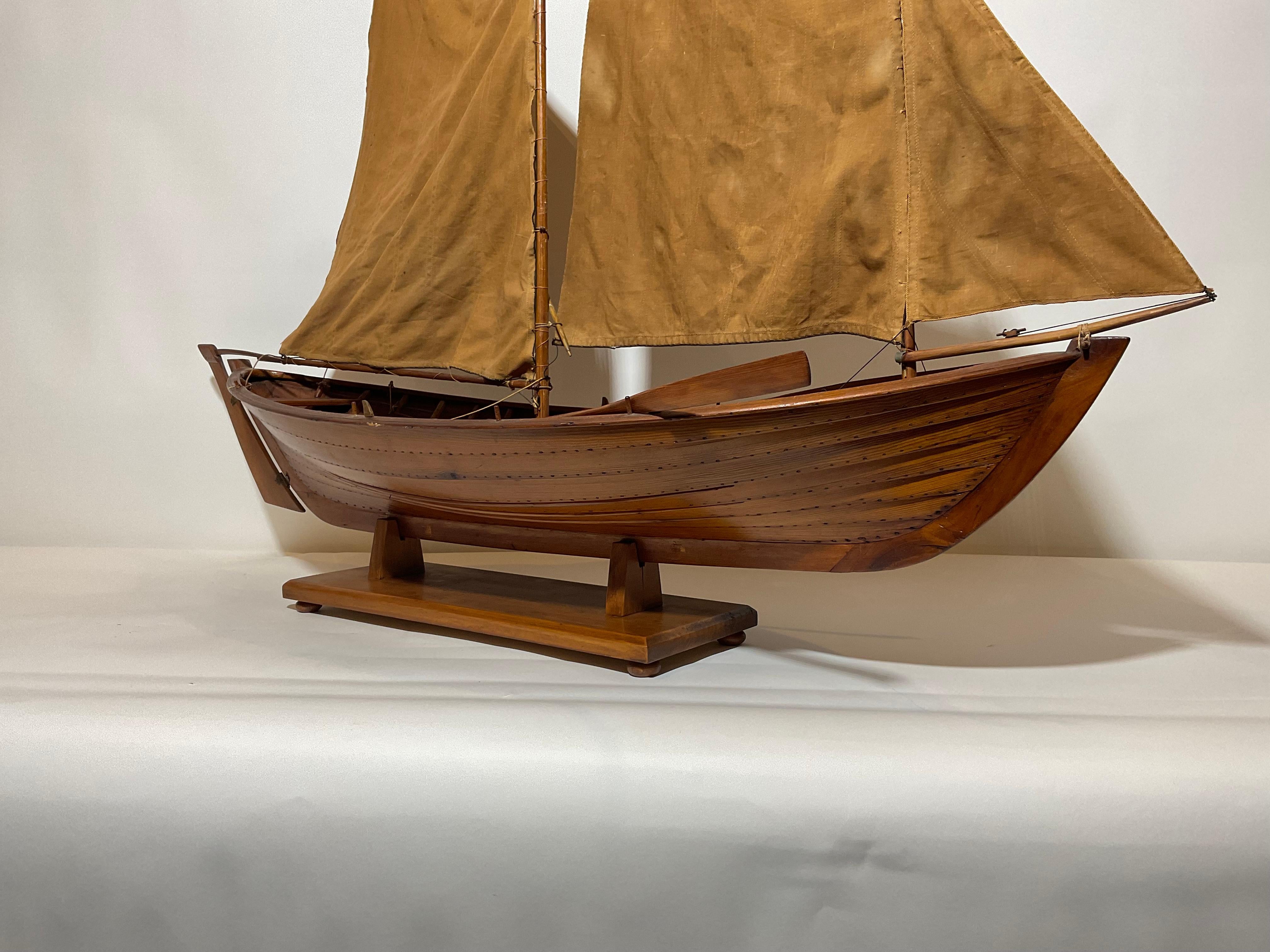 Early 20th Century Antique Model of a Sailing Launch