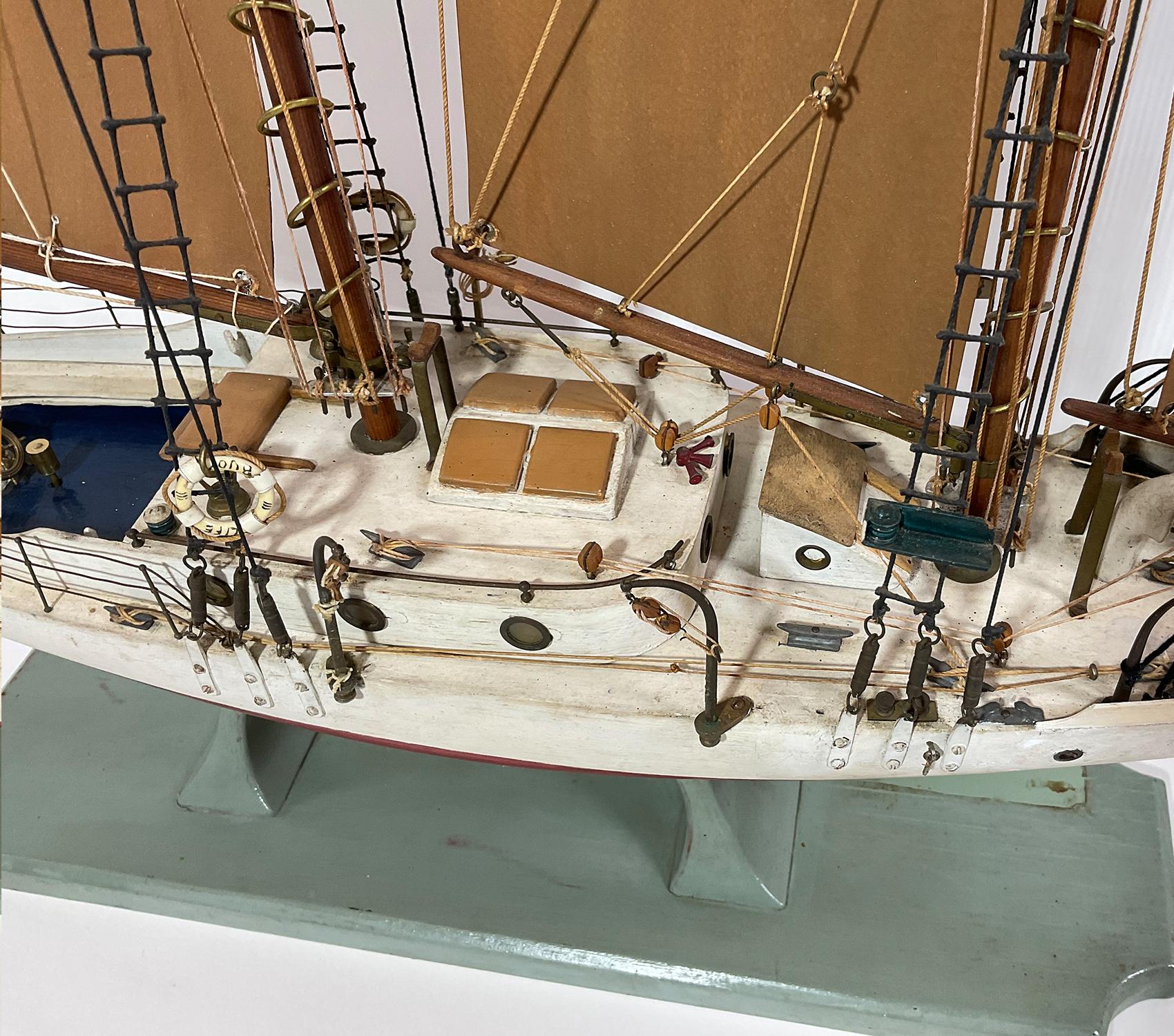 Mid-20th Century Antique Model of a Two Masted Schooner