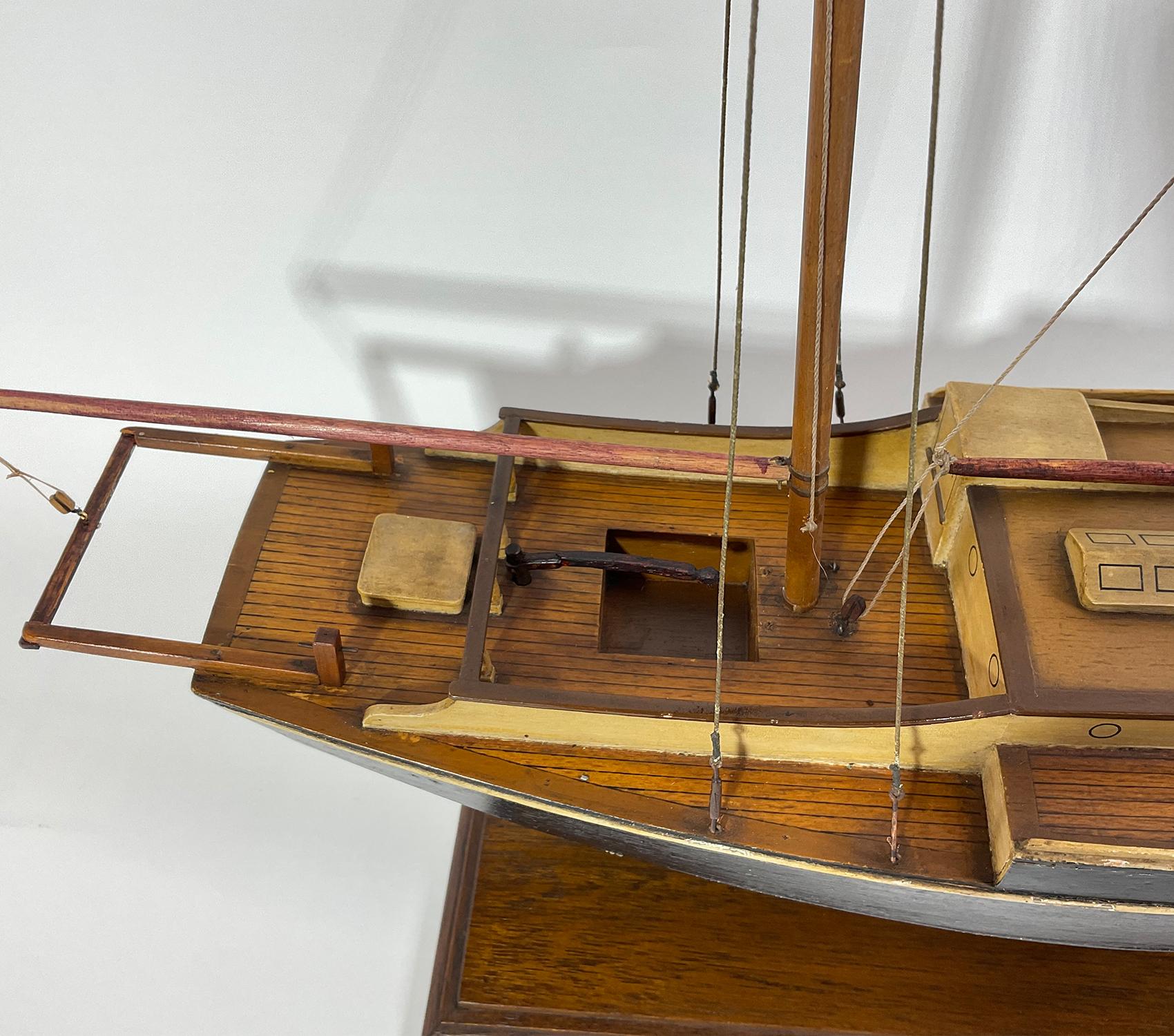 North American Antique Model of a Two Masted Schooner For Sale