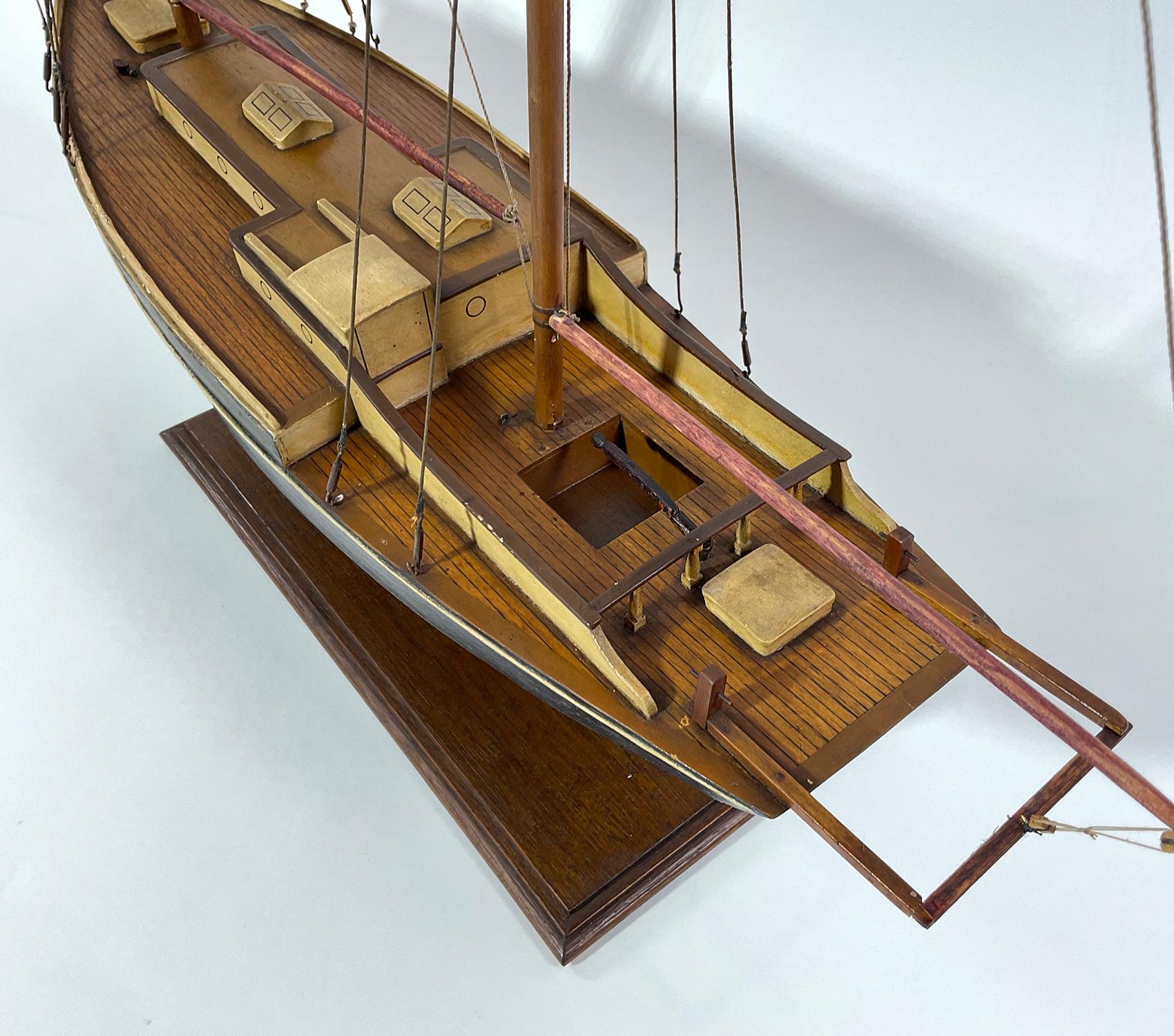 Mid-20th Century Antique Model of a Two Masted Schooner For Sale