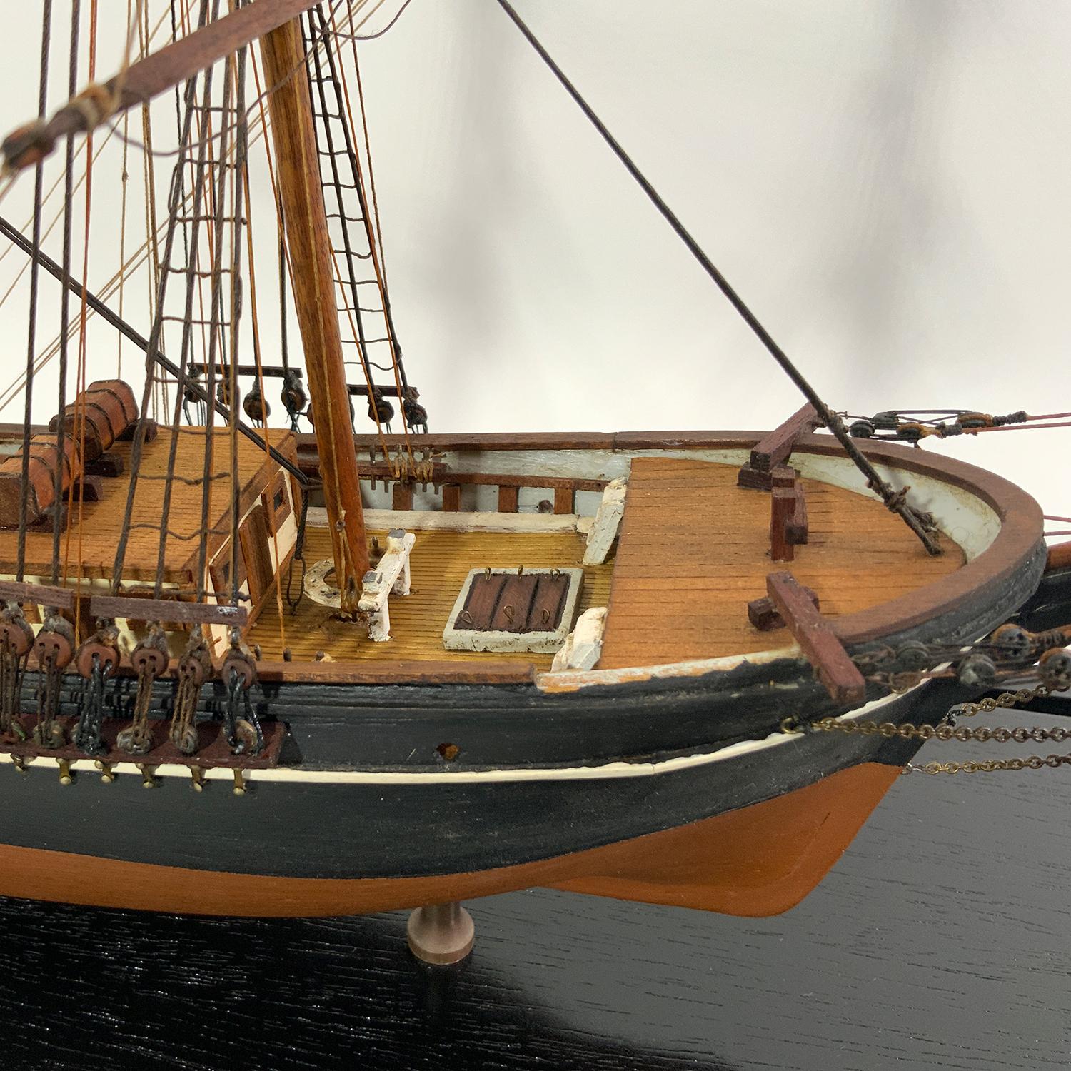 Mid-20th Century Antique Model of the Brig Volante For Sale