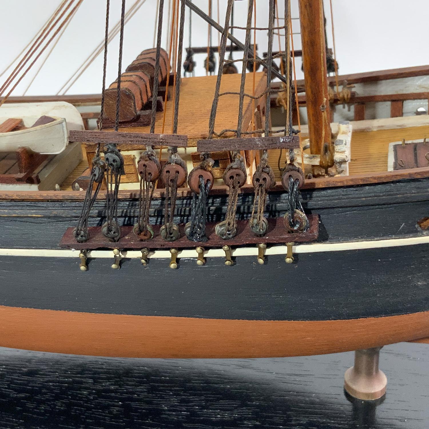 Wood Antique Model of the Brig Volante For Sale