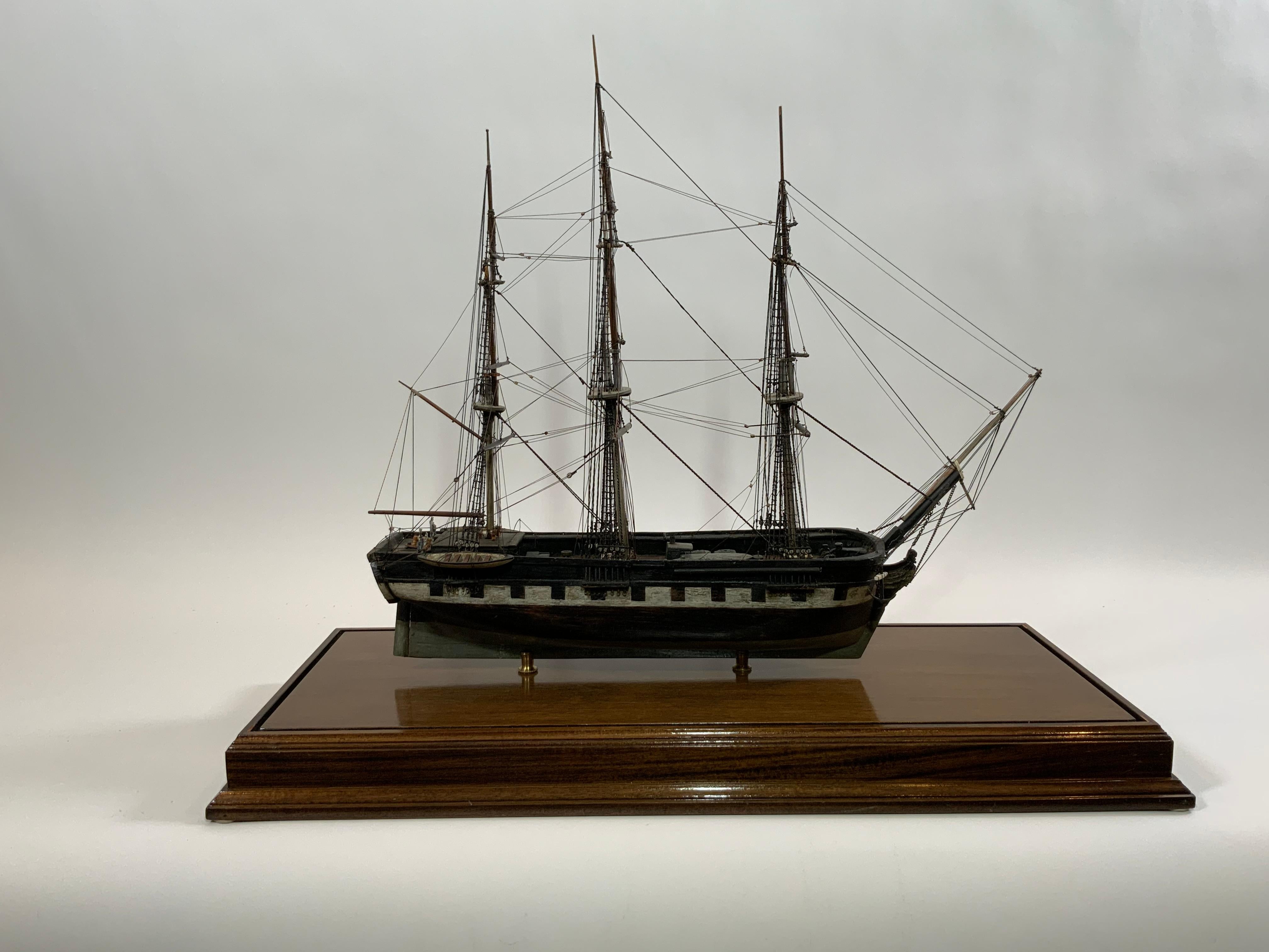 Antique Model of the Packet Ship “Lady Gay” of Newbury Mass In Excellent Condition For Sale In Norwell, MA