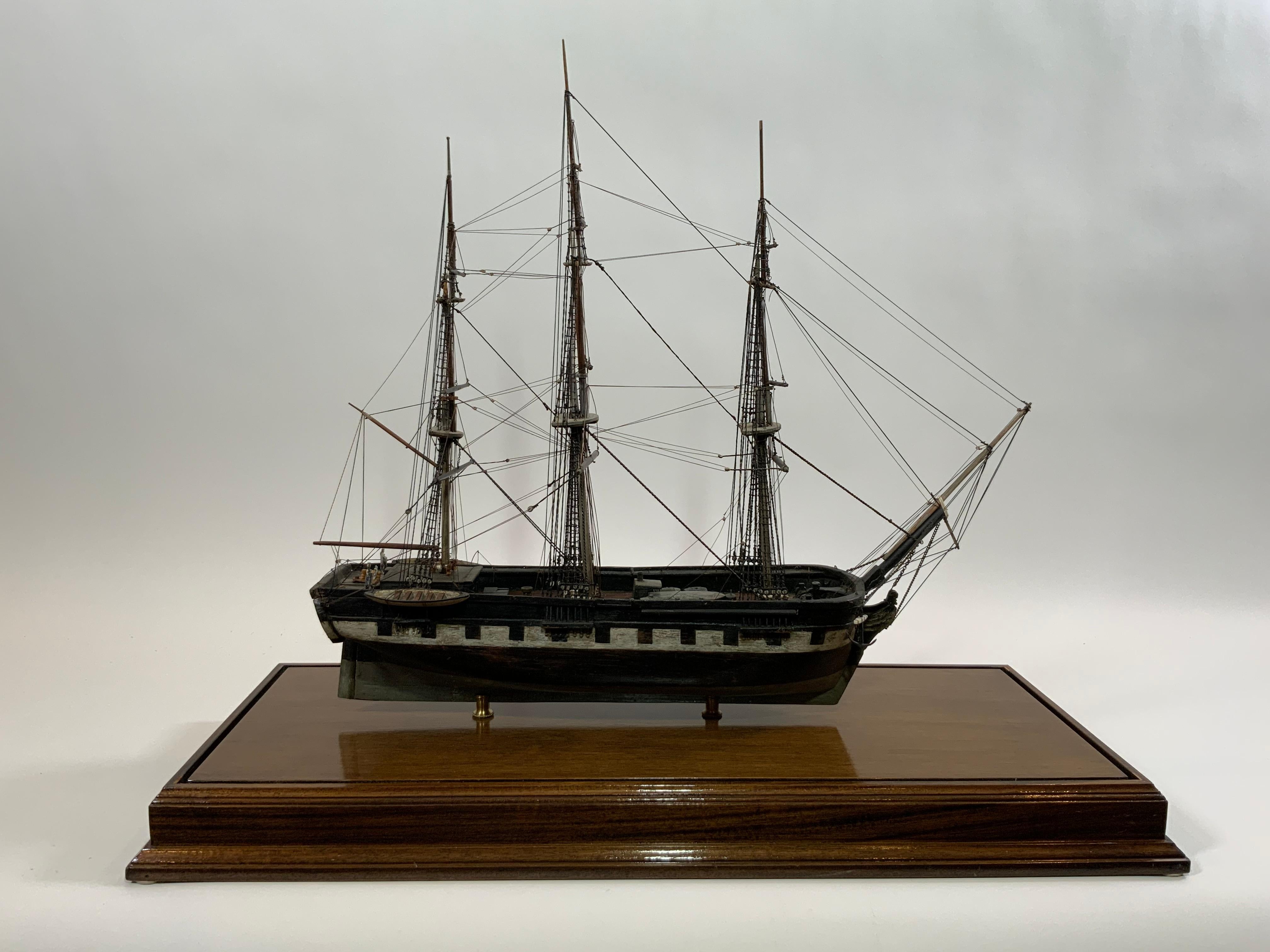 Early 20th Century Antique Model of the Packet Ship “Lady Gay” of Newbury Mass For Sale