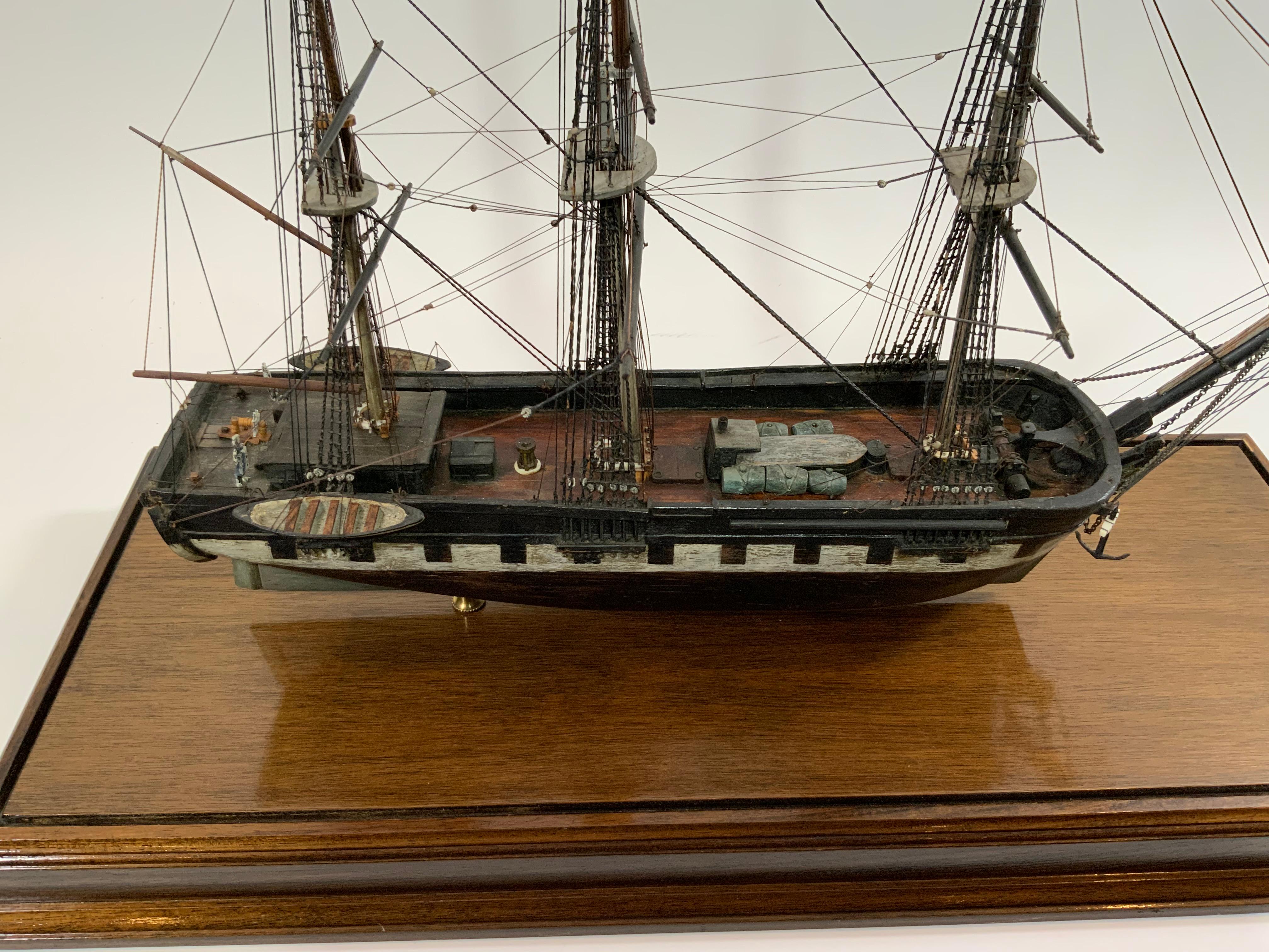 Wood Antique Model of the Packet Ship “Lady Gay” of Newbury Mass For Sale