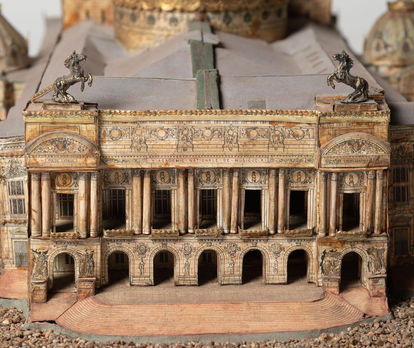 Wood Antique model of the Paris Opera House, French, decorative model For Sale