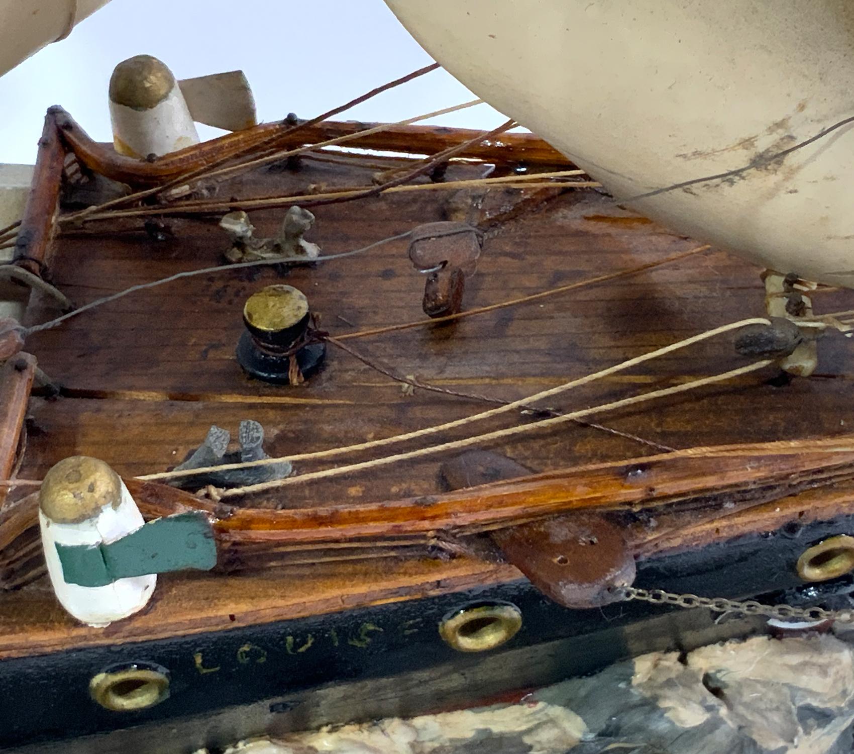 Early 20th Century Antique Model of Windjammer Louise For Sale