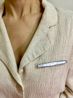 Antique / modern Sapphire, Rose Cut Diamond & MOP Brooch/Pendant. Old Meets New