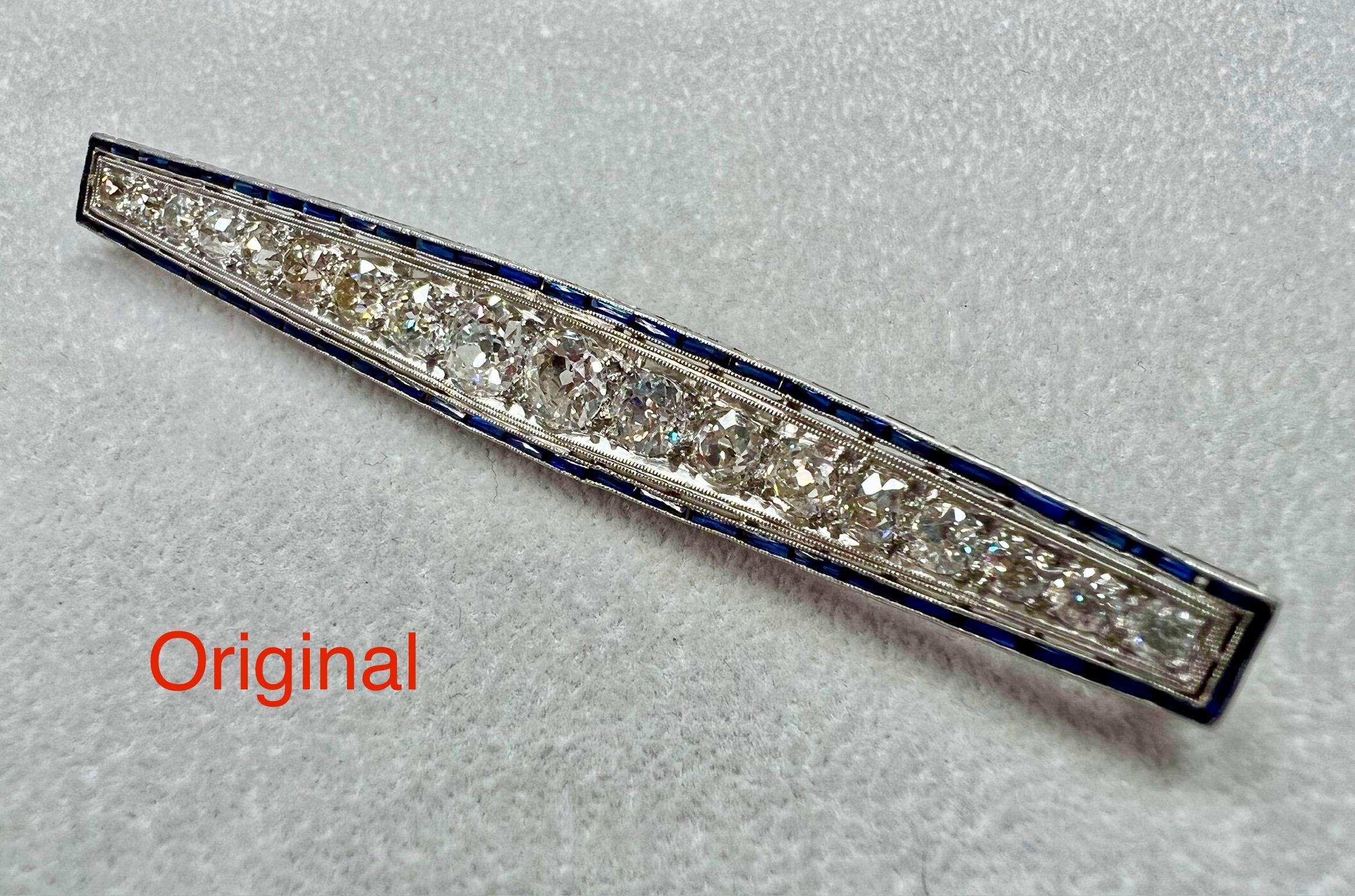 Antique / modern Sapphire, Rose Cut Diamond & MOP Brooch/Pendant. Old Meets New For Sale 15