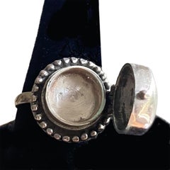 Antiker modernistischer Poison-Ring aus Sterling 925 - Größe 6,75 / 7