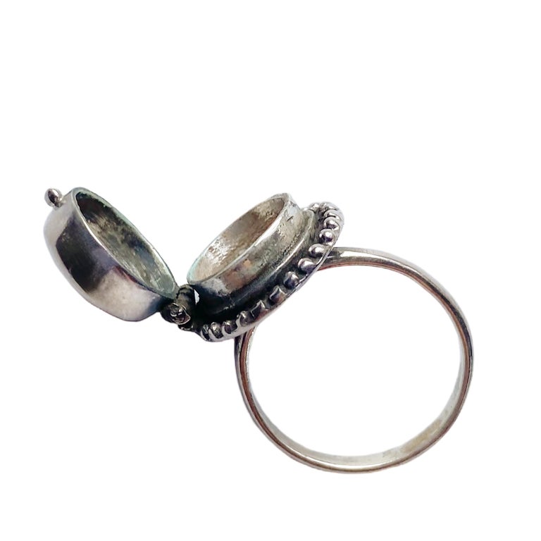 Antique Modernist All Sterling 925 Poison Ring Size at