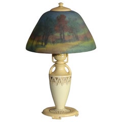 Antique Moe Bridges Reverse Hand Painted Boudoir Urn Form Table Lamp, c1920