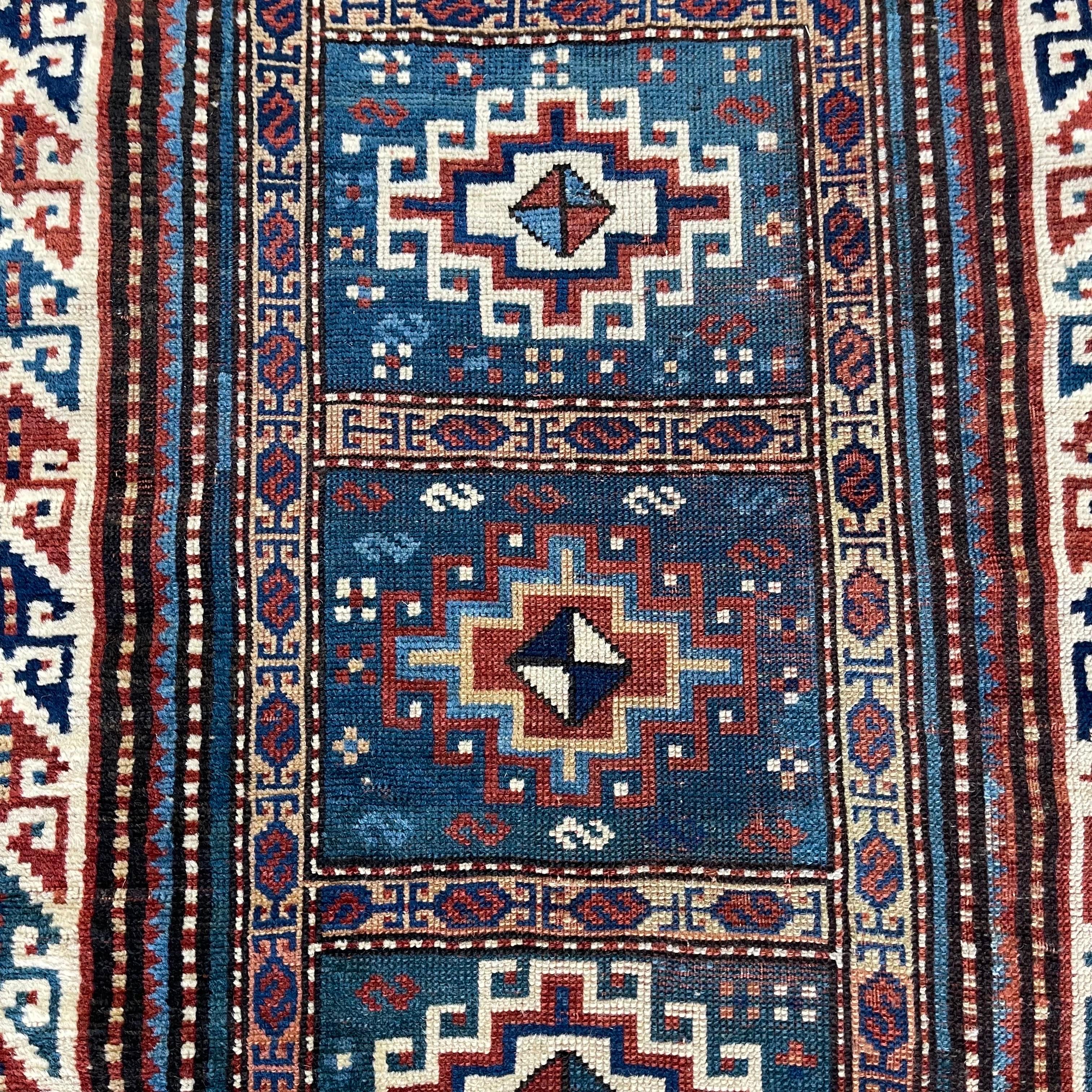 Caucasian Antique Moghan Kazak circa 1910 For Sale