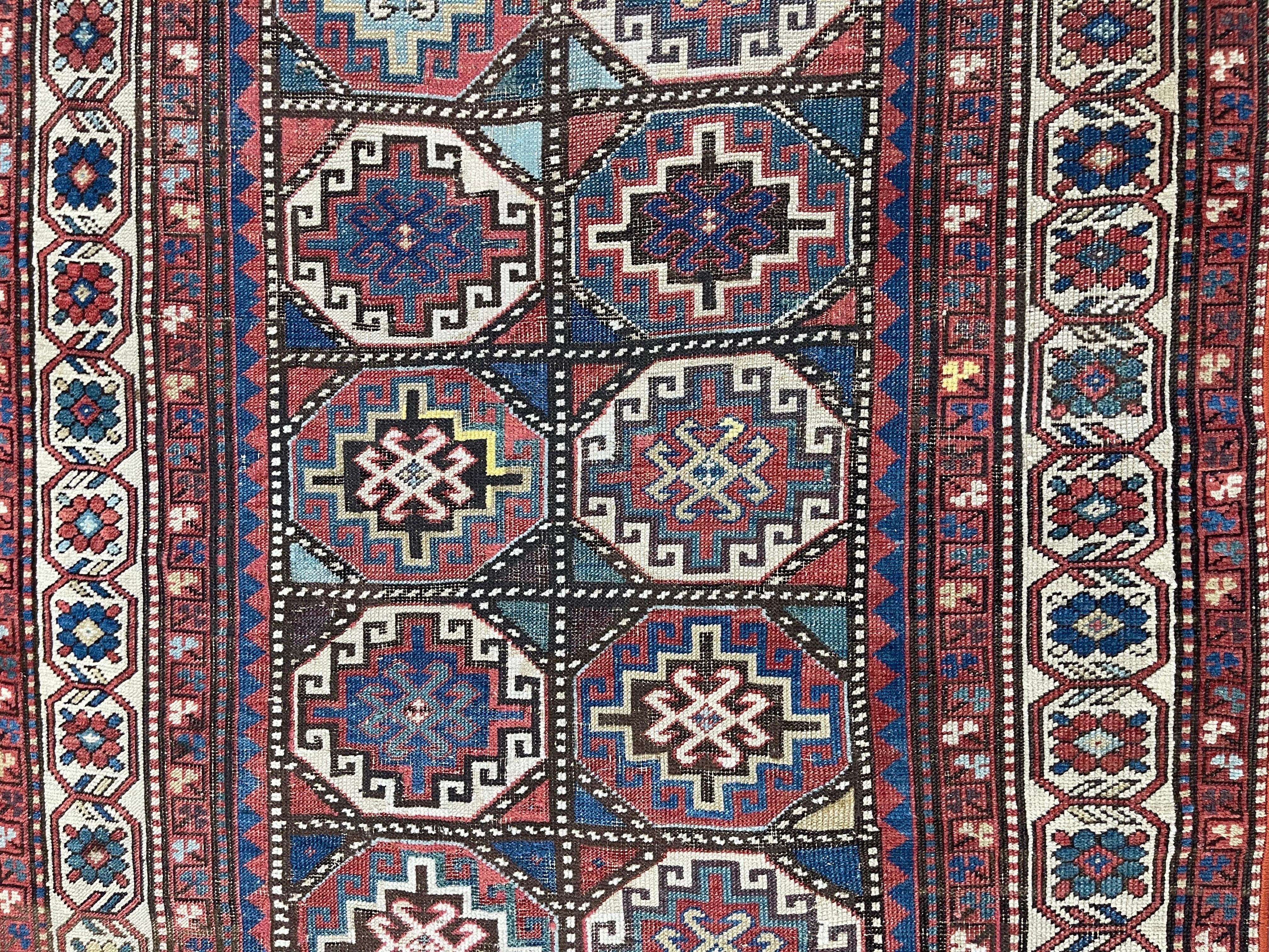 Wool Antique Moghan Kazak, circa 1910 For Sale