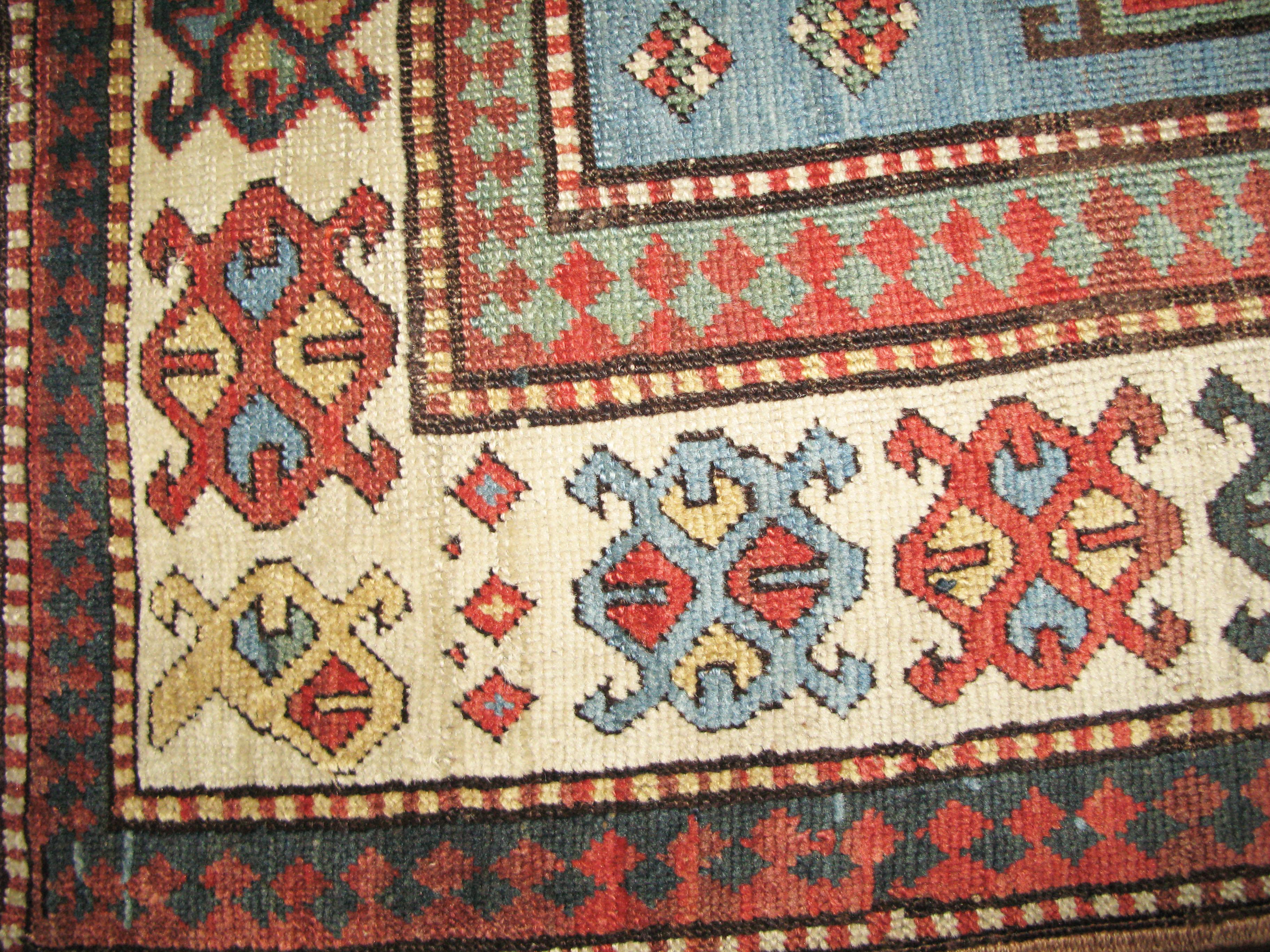 Hand-Woven Antique Moghan Kazak Rug For Sale