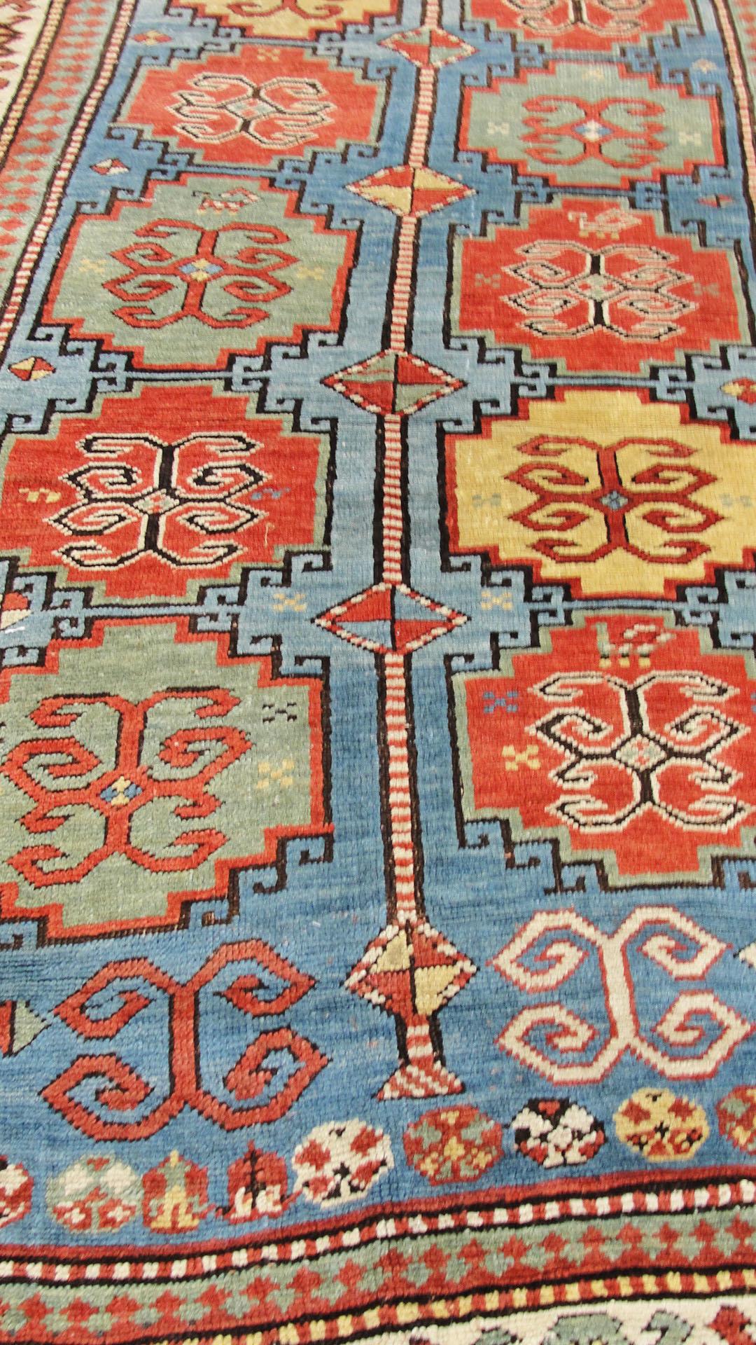 19th Century Antique Moghan Kazak Rug For Sale