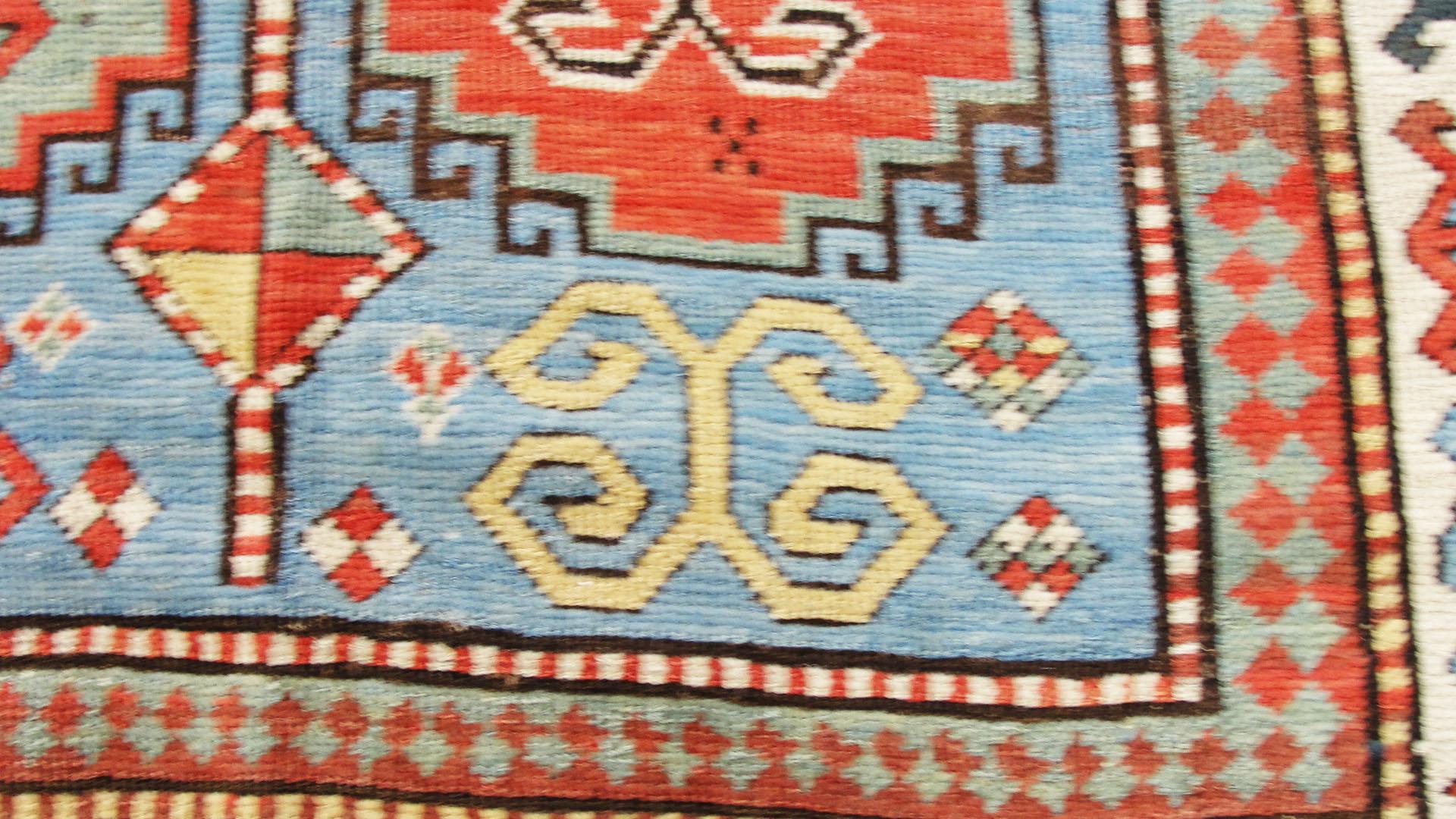 Wool Antique Moghan Kazak Rug For Sale