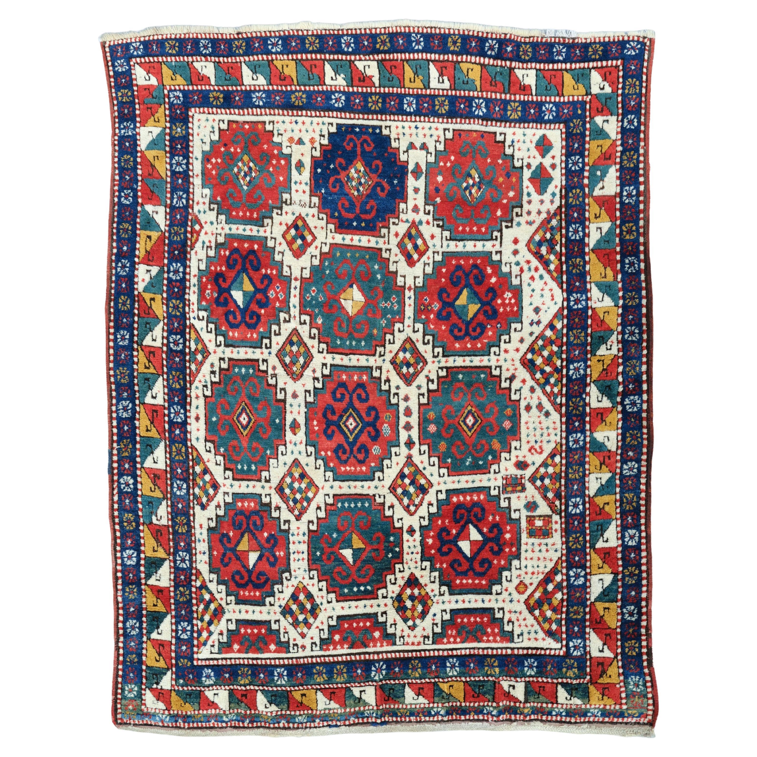 Antiker Moghan-Teppich - Kaukasischer Moghan-Teppich des 19. Jahrhunderts, handgewebter Teppich