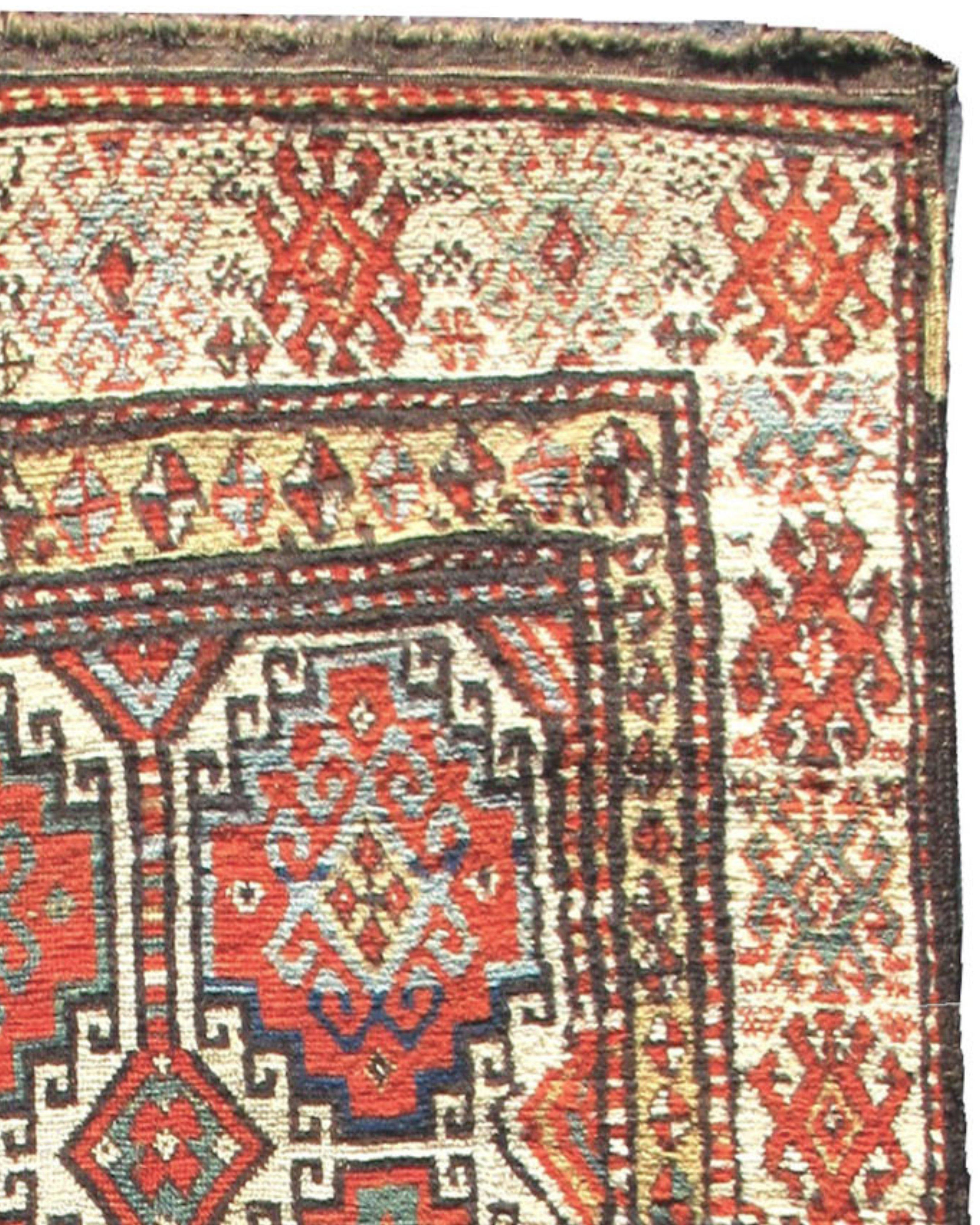 Caucasian Antique Moghan Rug, Late 19th Century For Sale