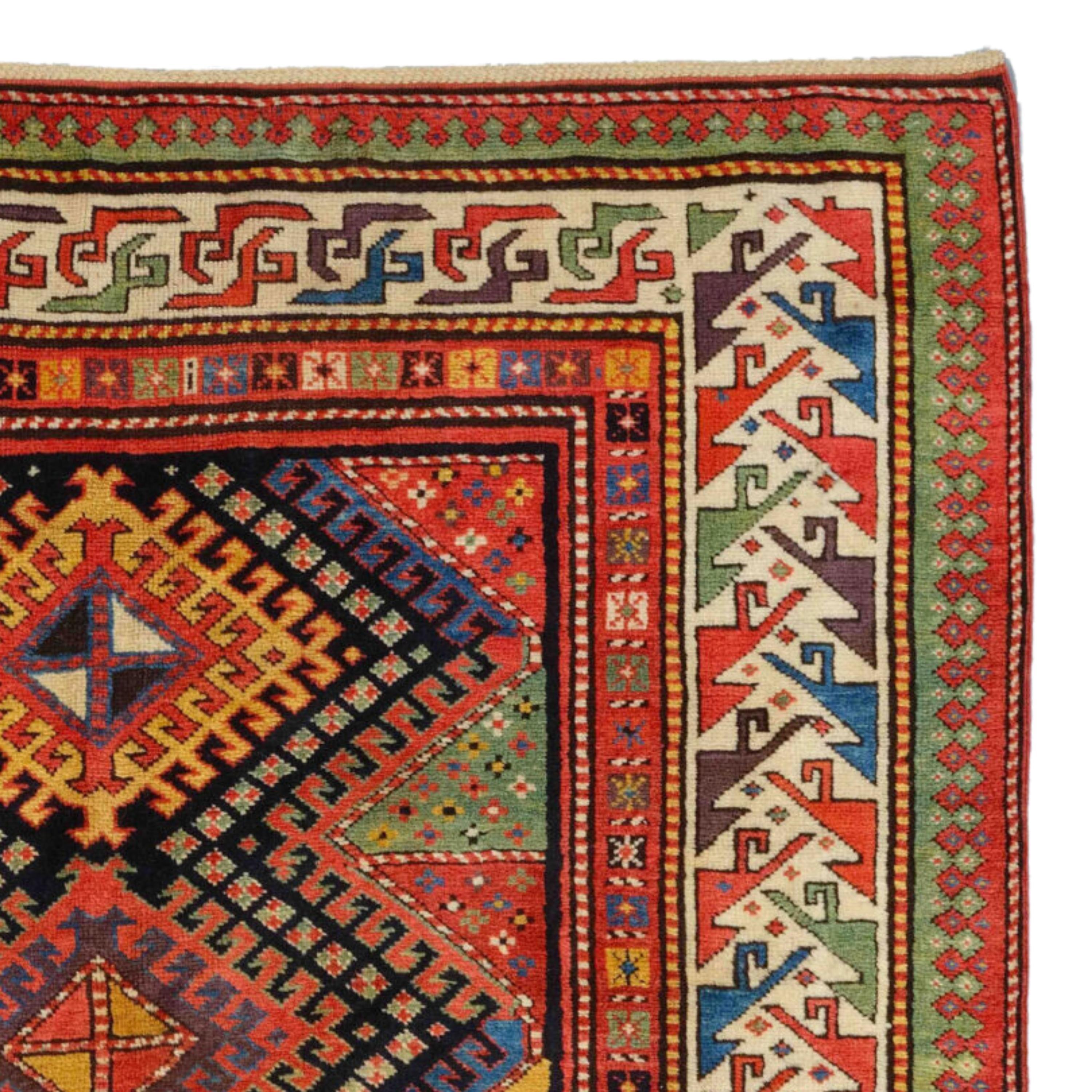 Wool Antique Moghan Rug - Middle of 19th Century An Unusual Caucasian Moghan Rug For Sale