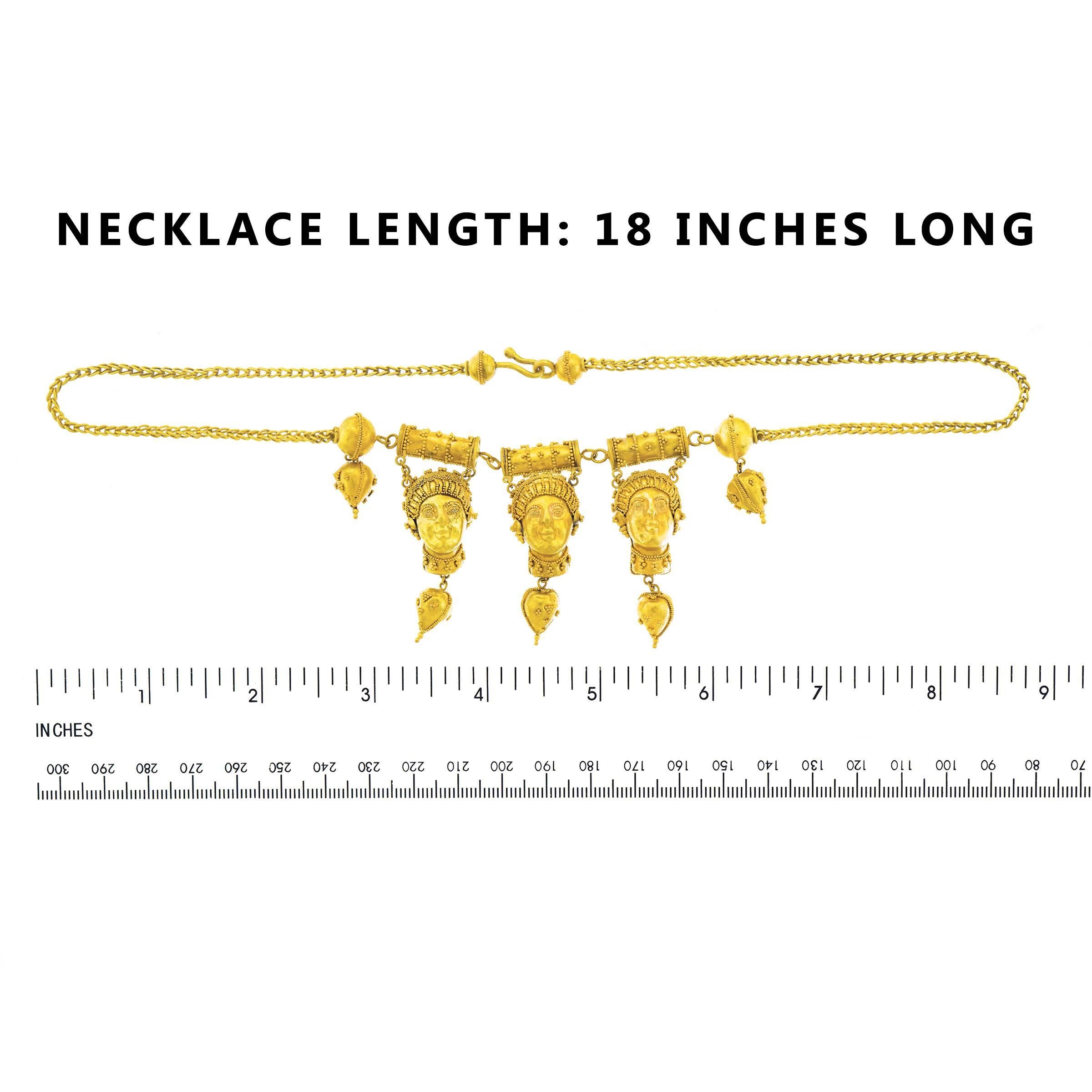Antique Etruscan Revival Gold Necklace 2