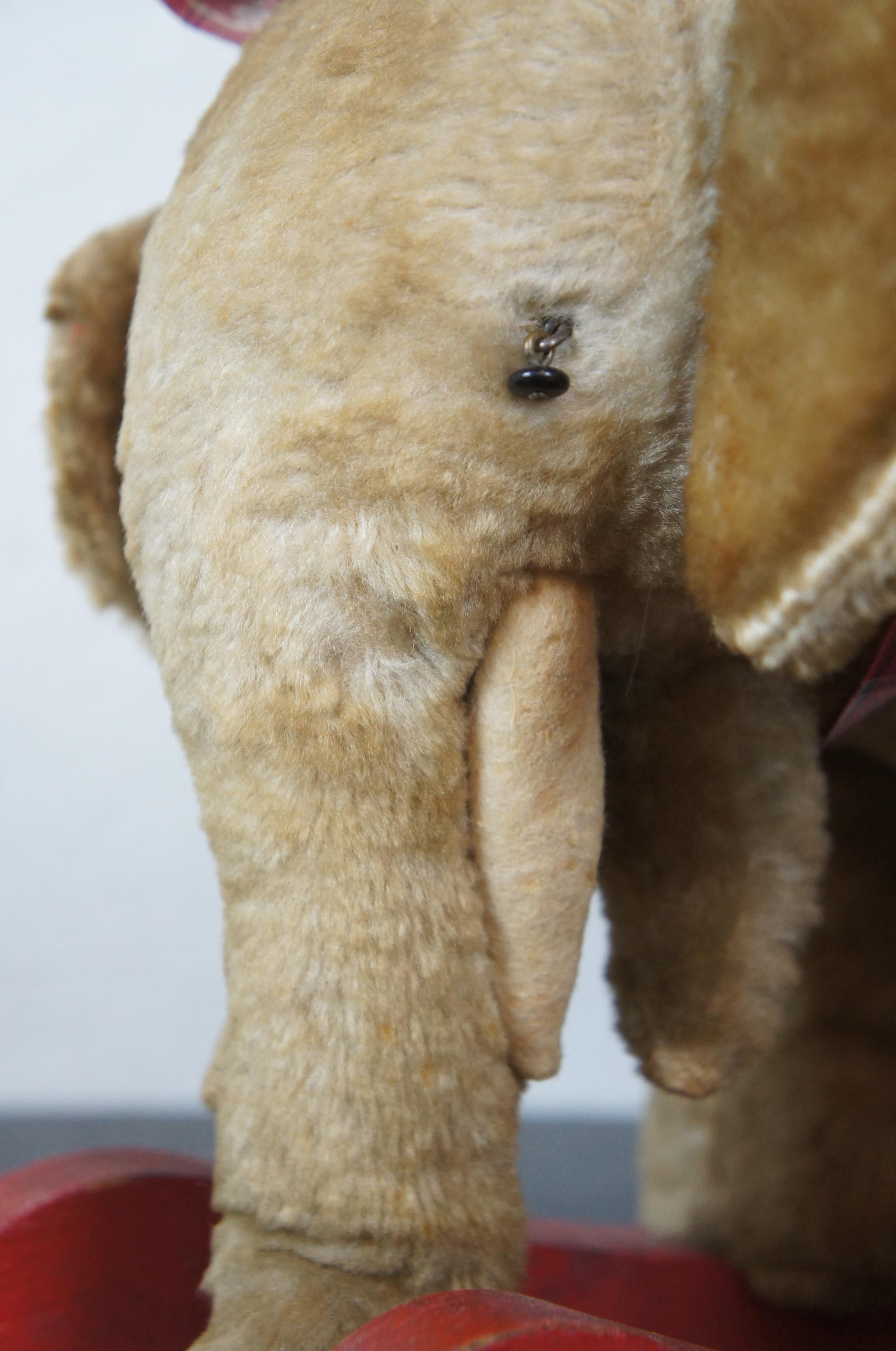 Antique Mohair Elephant Rocking Horse Riding Childs Toy Rocker Nursery 6