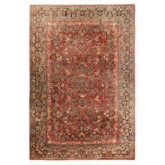 Ancien tapis persan Mohajeran ancien Tapis géométrique à fleurs