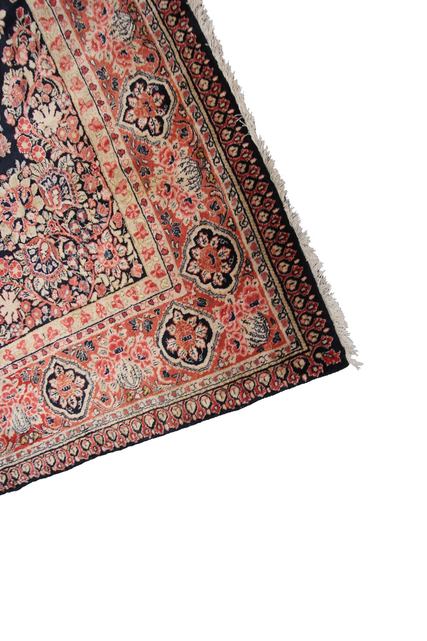 Antiker antiker blauer handgefertigter persischer Mohajeran-Teppich Sarouk Mohajeran-Teppich Selten im Zustand „Gut“ im Angebot in New York, NY