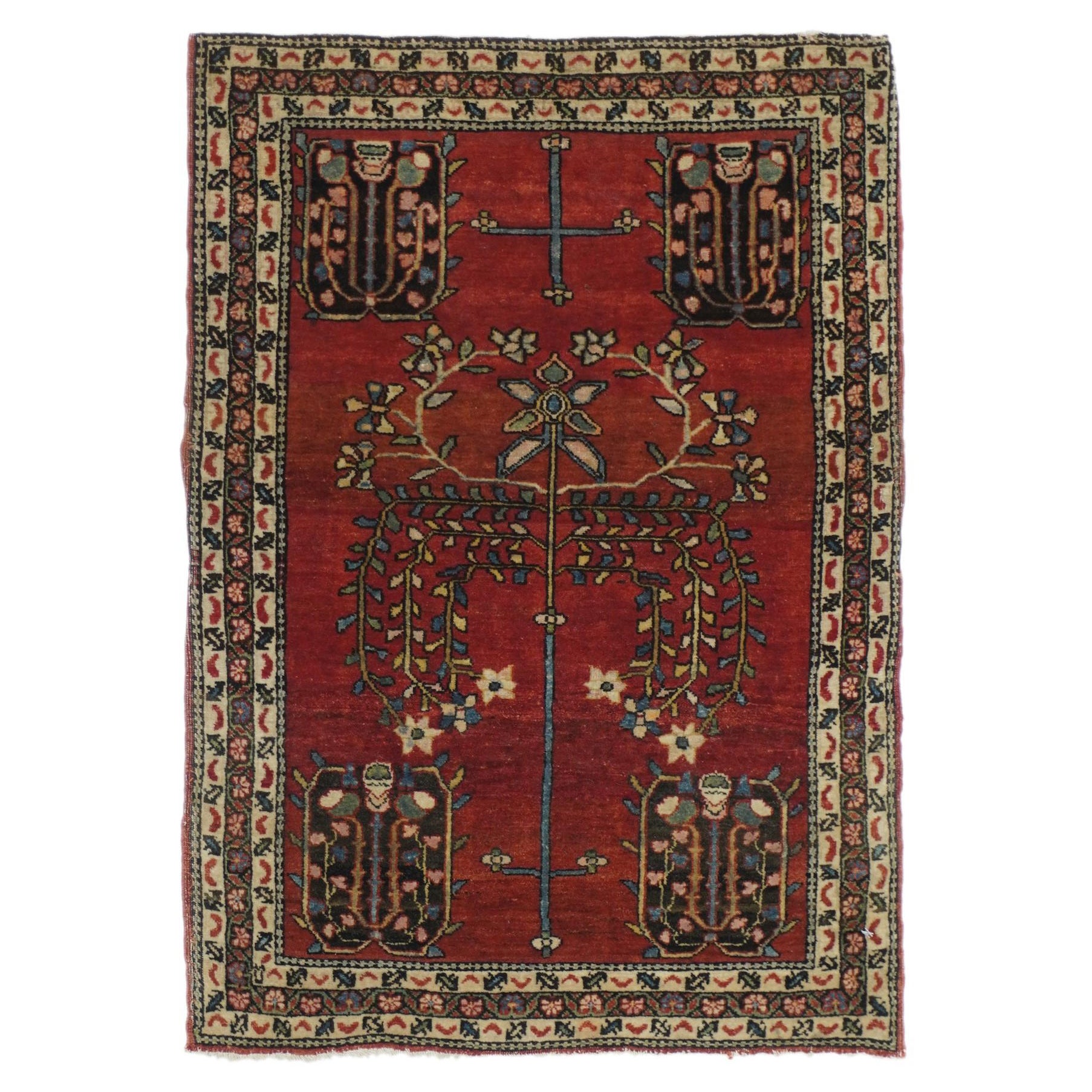Antique Mohajeran Sarouk Rug 1'10'' x 2'9'' For Sale