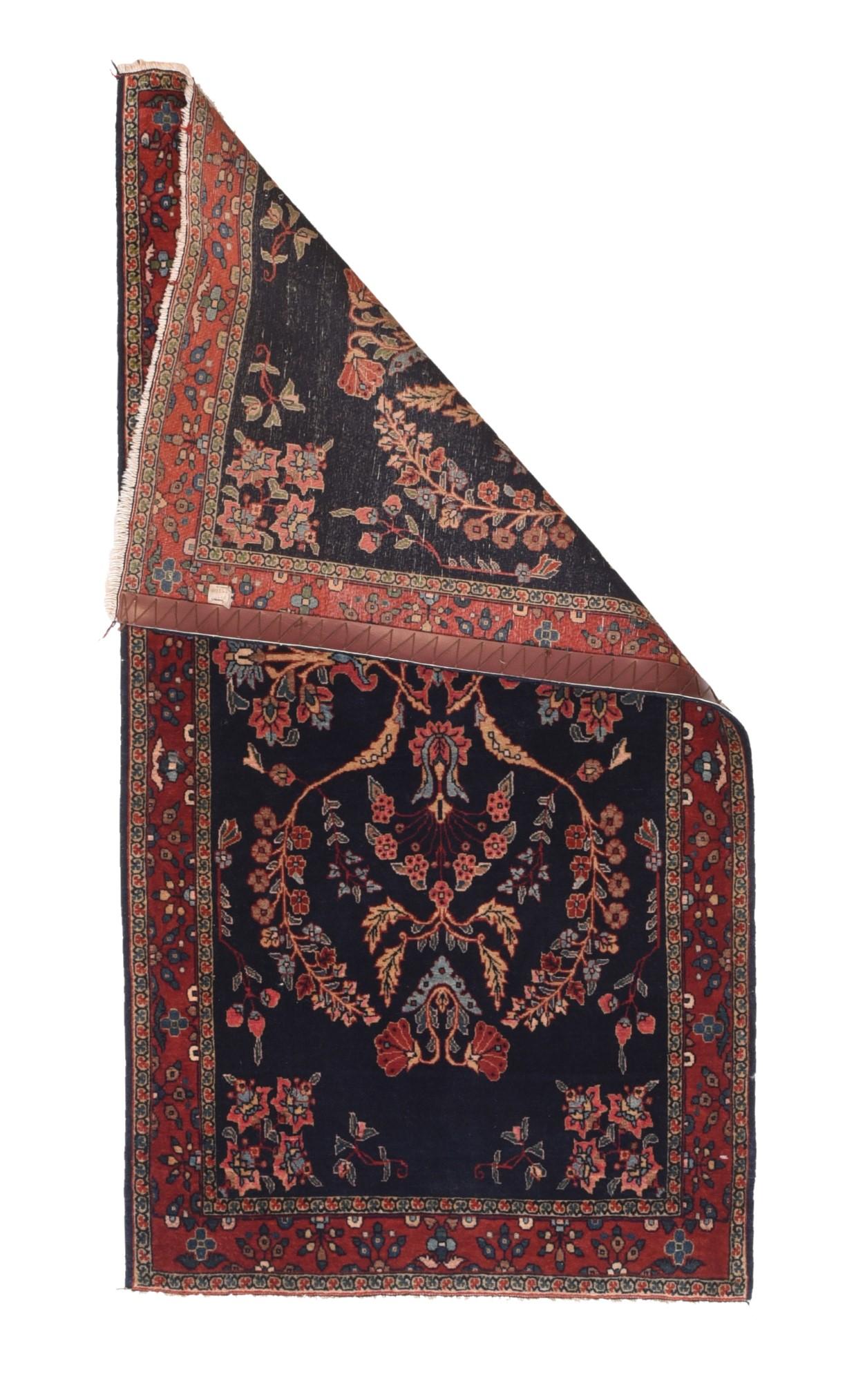 Antique Mohajeran Sarouk rug 2'5'' x 4'9''.