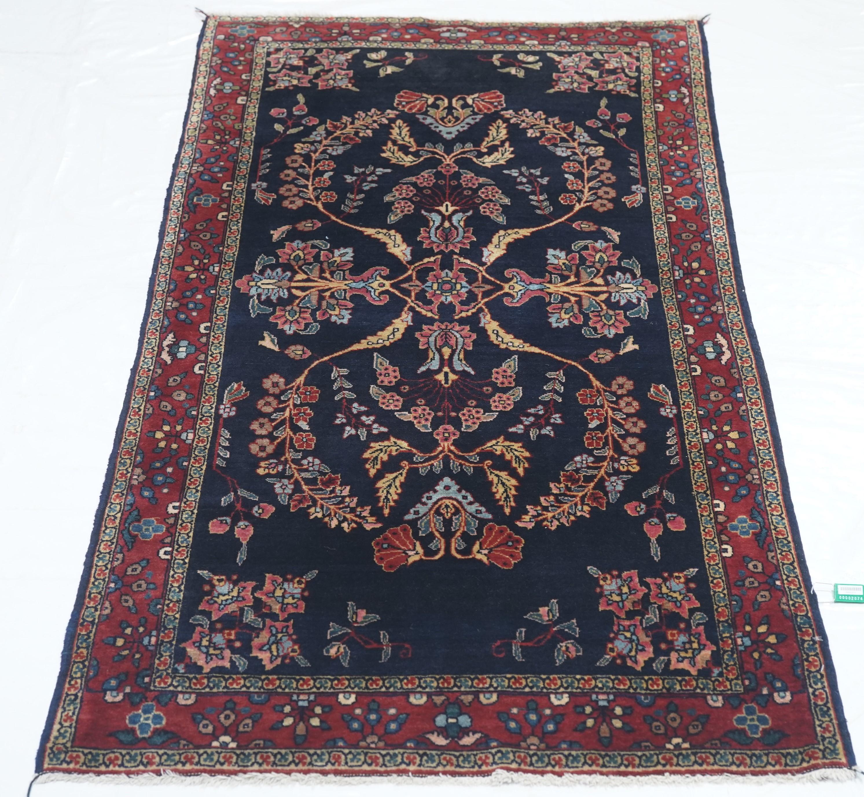 Antiker Mohajeran Sarouk-Teppich 2'5'' x 4'9'' im Angebot 1