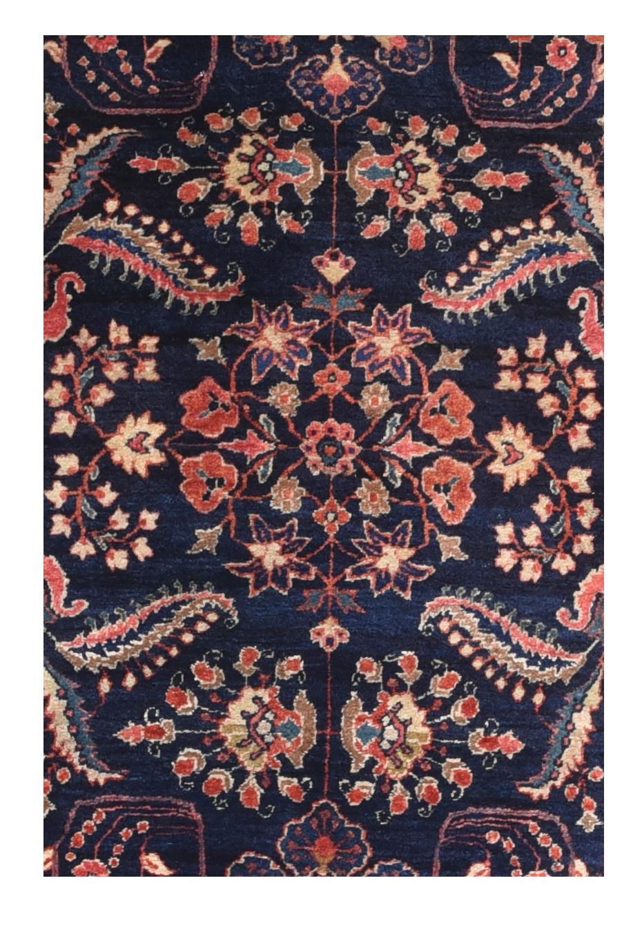 Asian Antique Mohajeran Sarouk Rug 2'9'' x 5'2'' For Sale