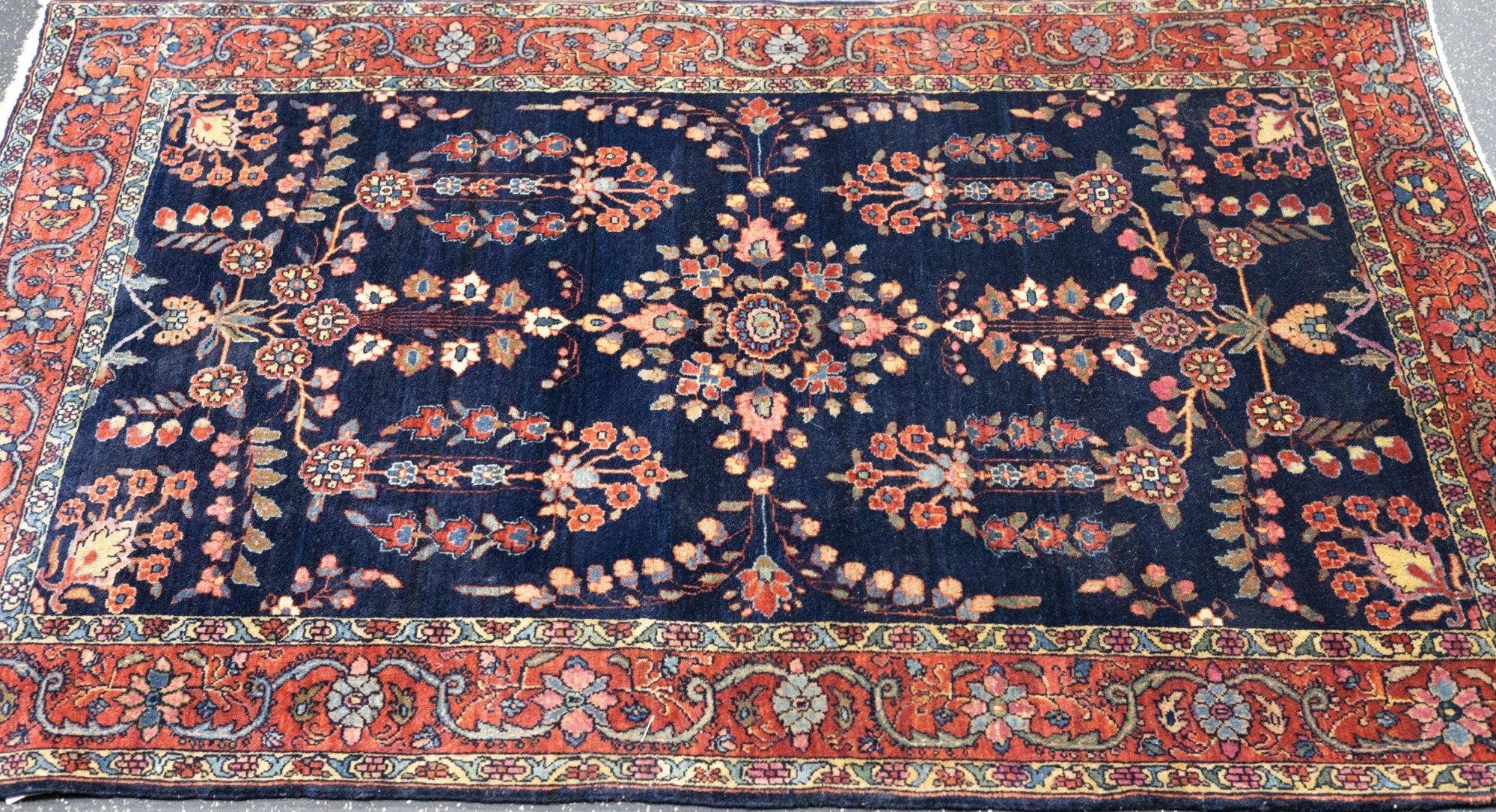Laine Tapis Mohajeran Sarouk ancien 3'4'' x 4'10'' en vente