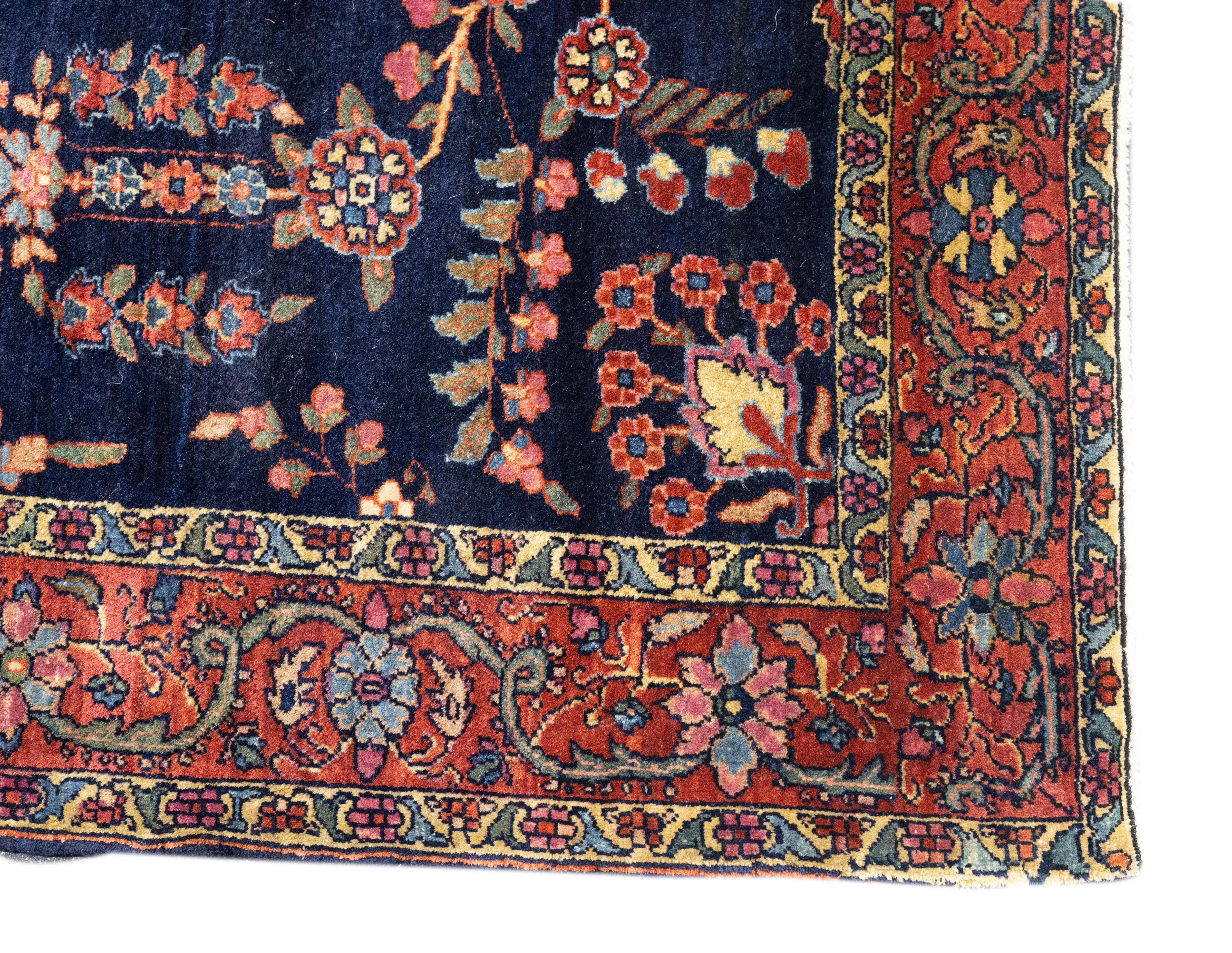 Tapis Mohajeran Sarouk ancien 3'4'' x 4'10'' en vente 1