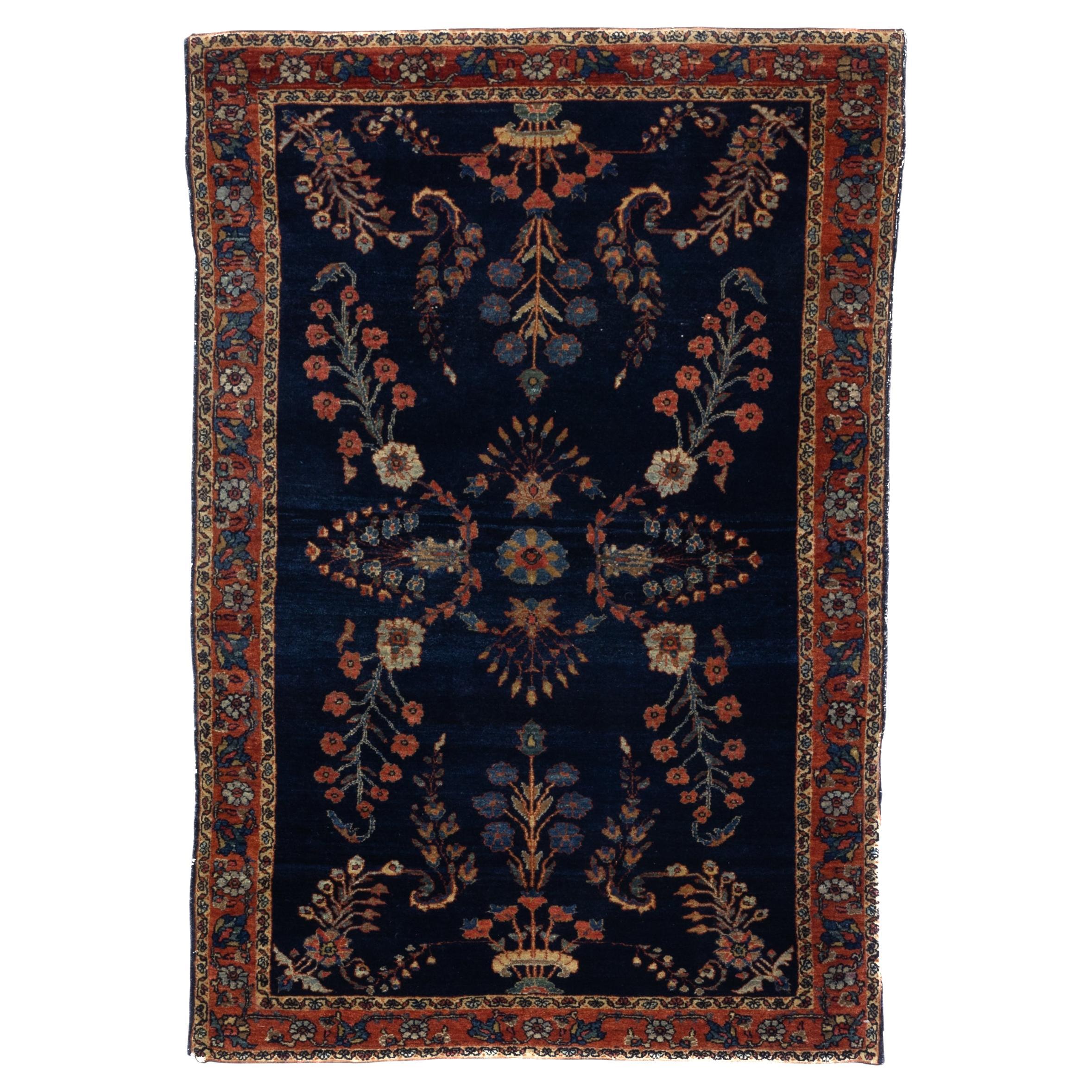 Antique Mohajeran Sarouk Rug 3'4" x 4’11"