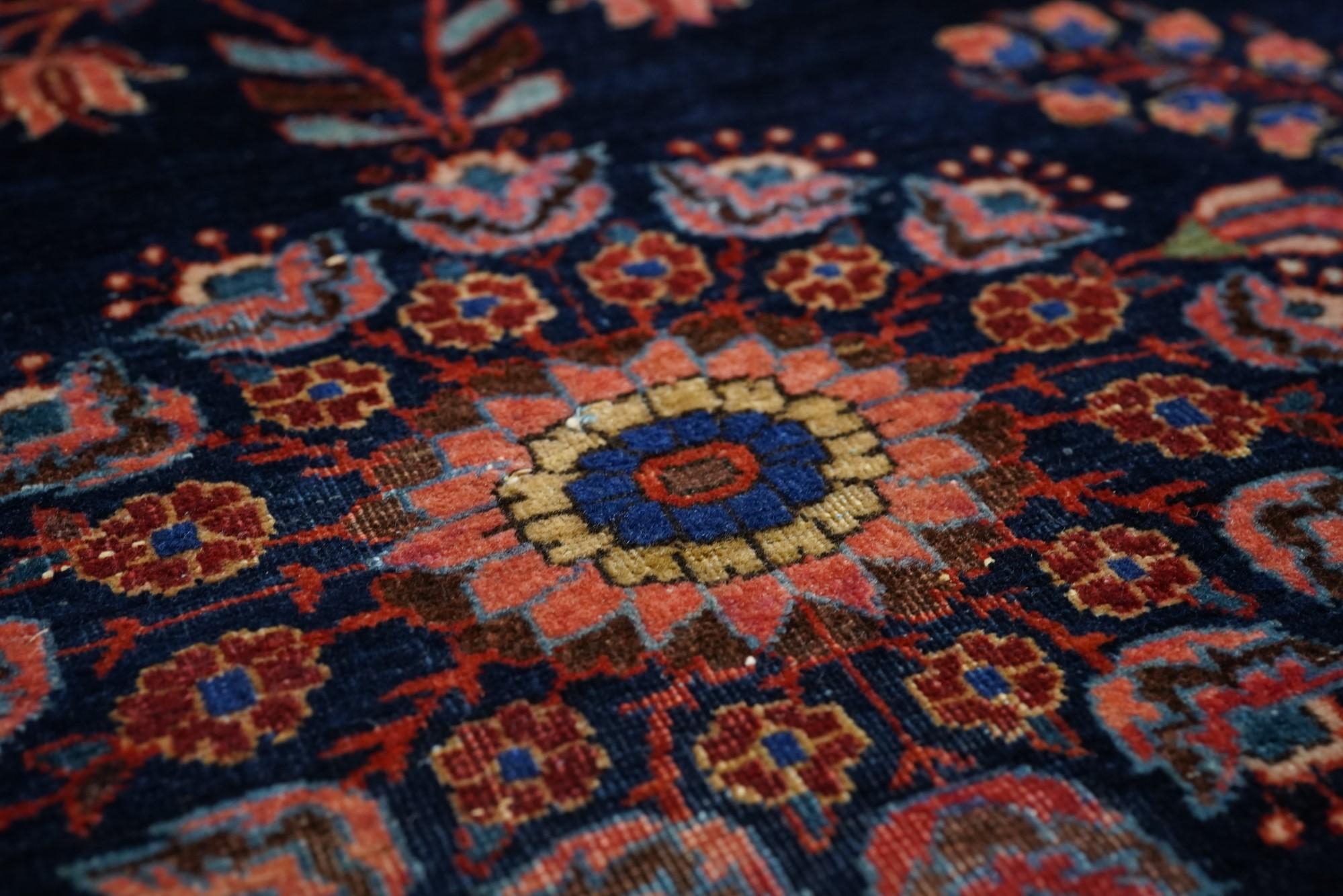 Wool Antique Mohajeran Sarouk Rug For Sale