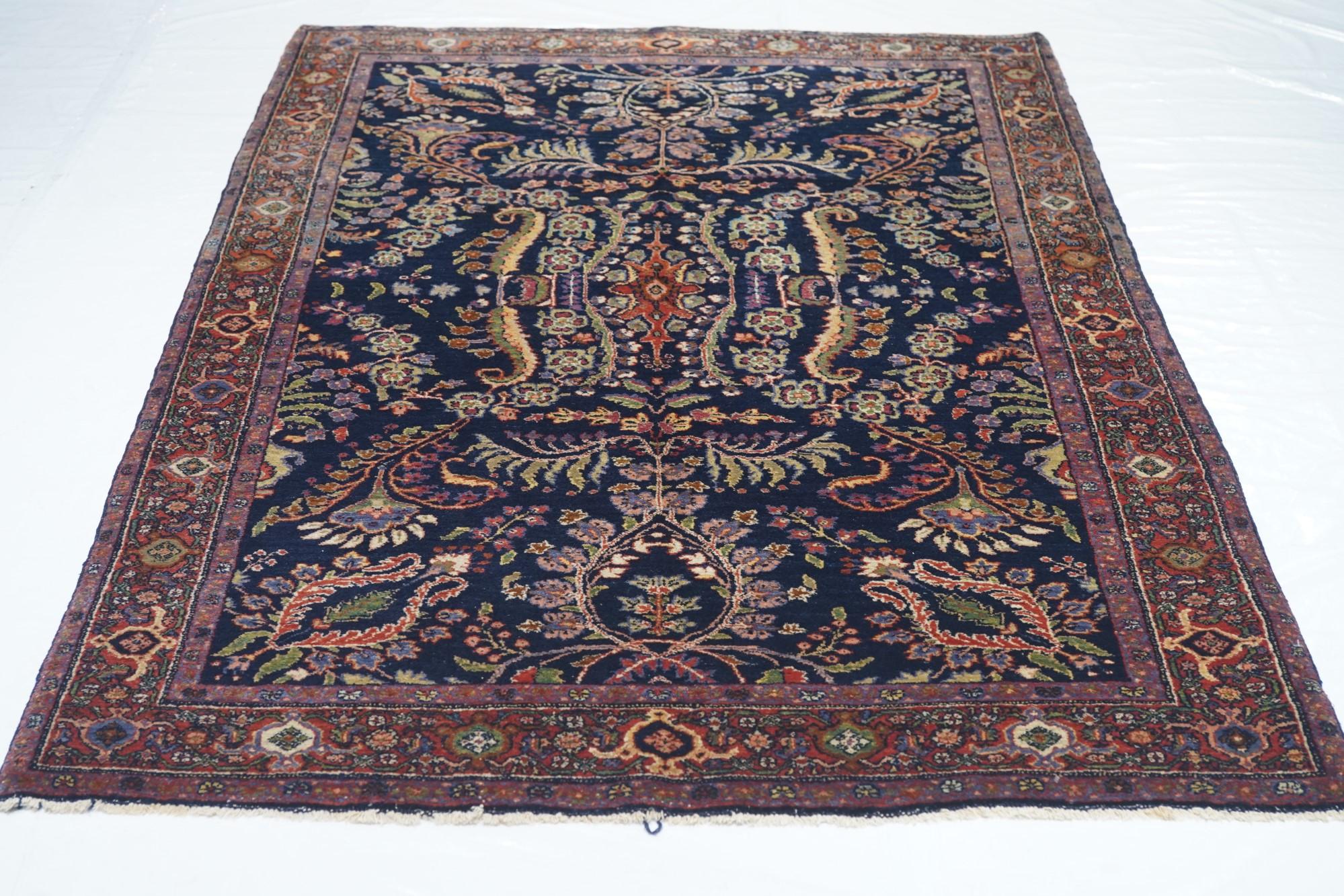 Early 20th Century Antique Mohajeran Sarouk Rug For Sale