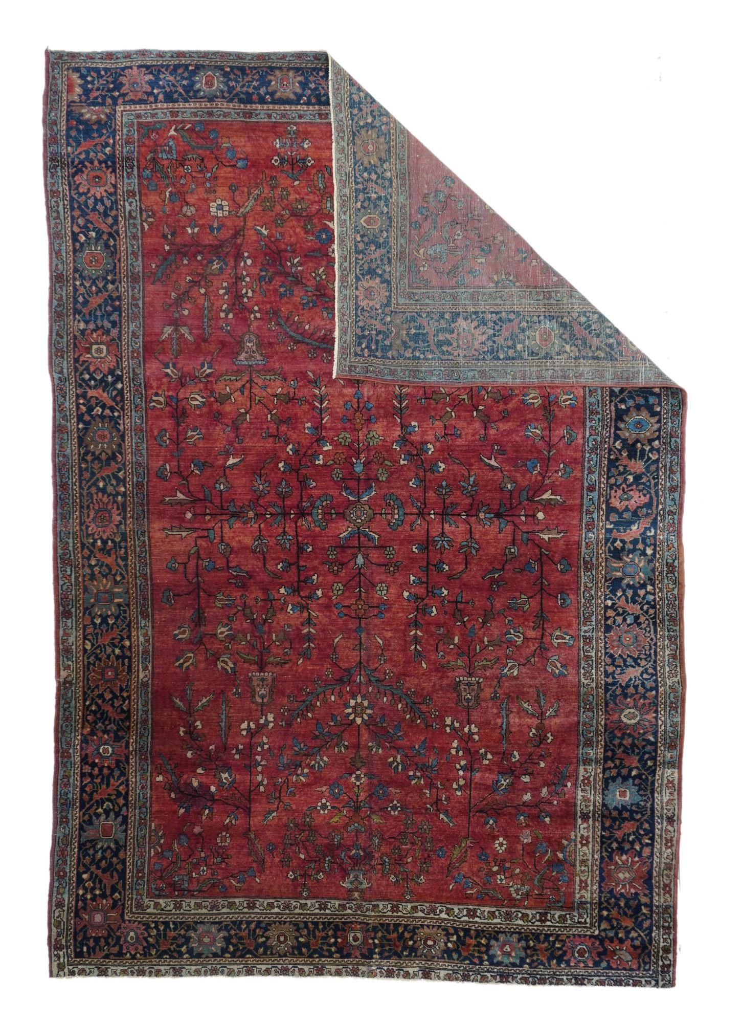 Tapis ancien Mohajeran Sarouk 6'10'' x 10'4''.