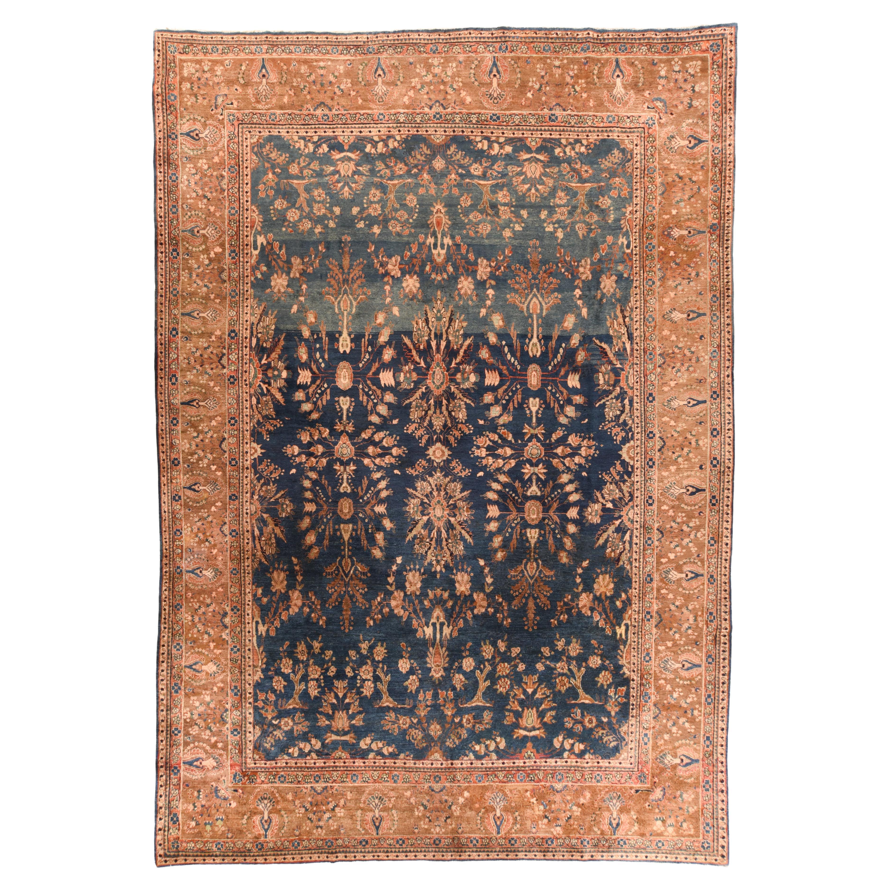 Early 20th Century Antique Mohajeran Sarouk Rug  For Sale