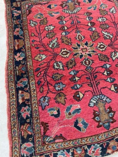 Antique Mohajeran Sarouk with Artistic Open Vines in Super Fine Lamb Wool