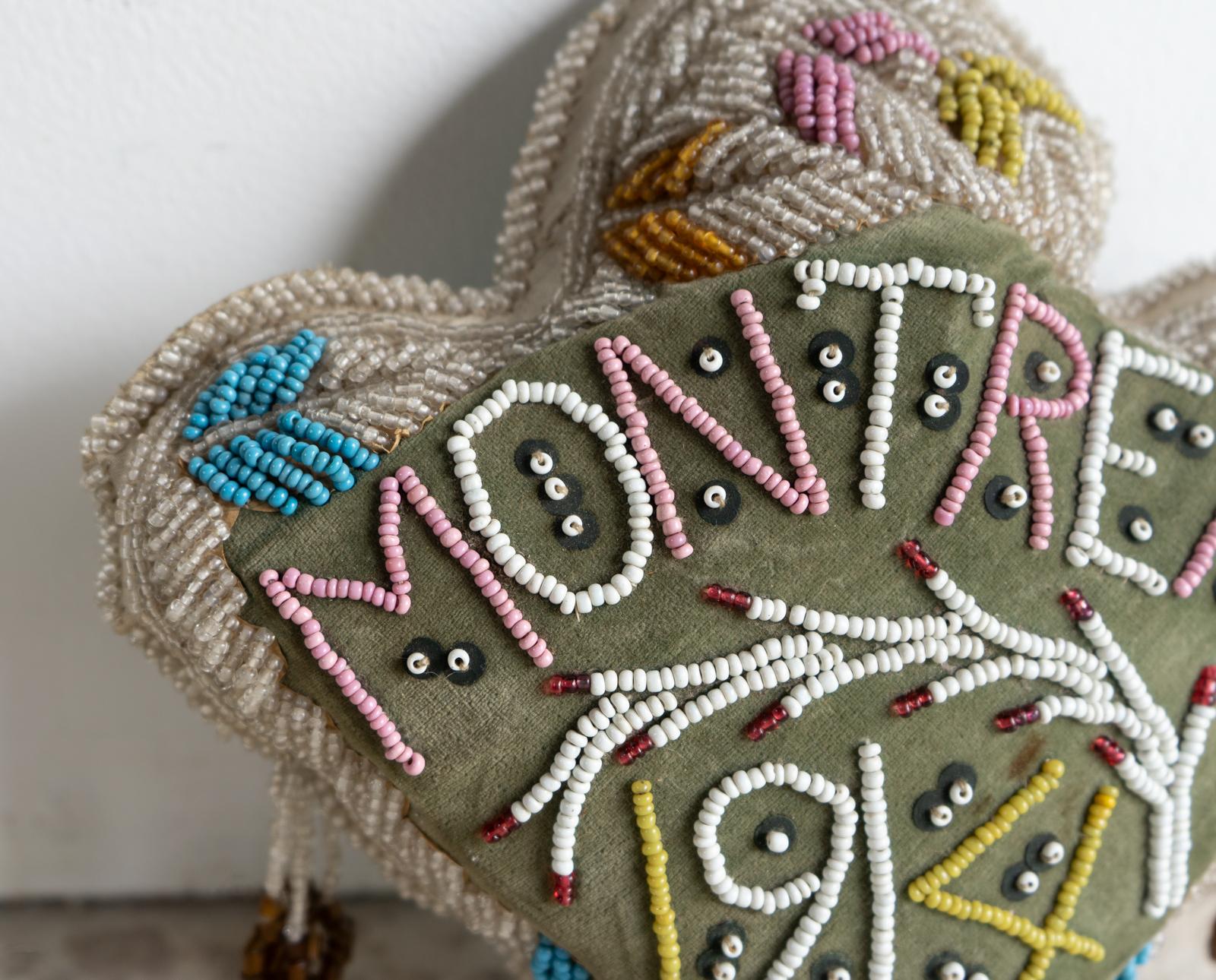 Antique Mohawk First Nation Iroquois Beaded Pin Cushion, Montreal, Early 20th C. In Good Condition For Sale In Bristol, GB