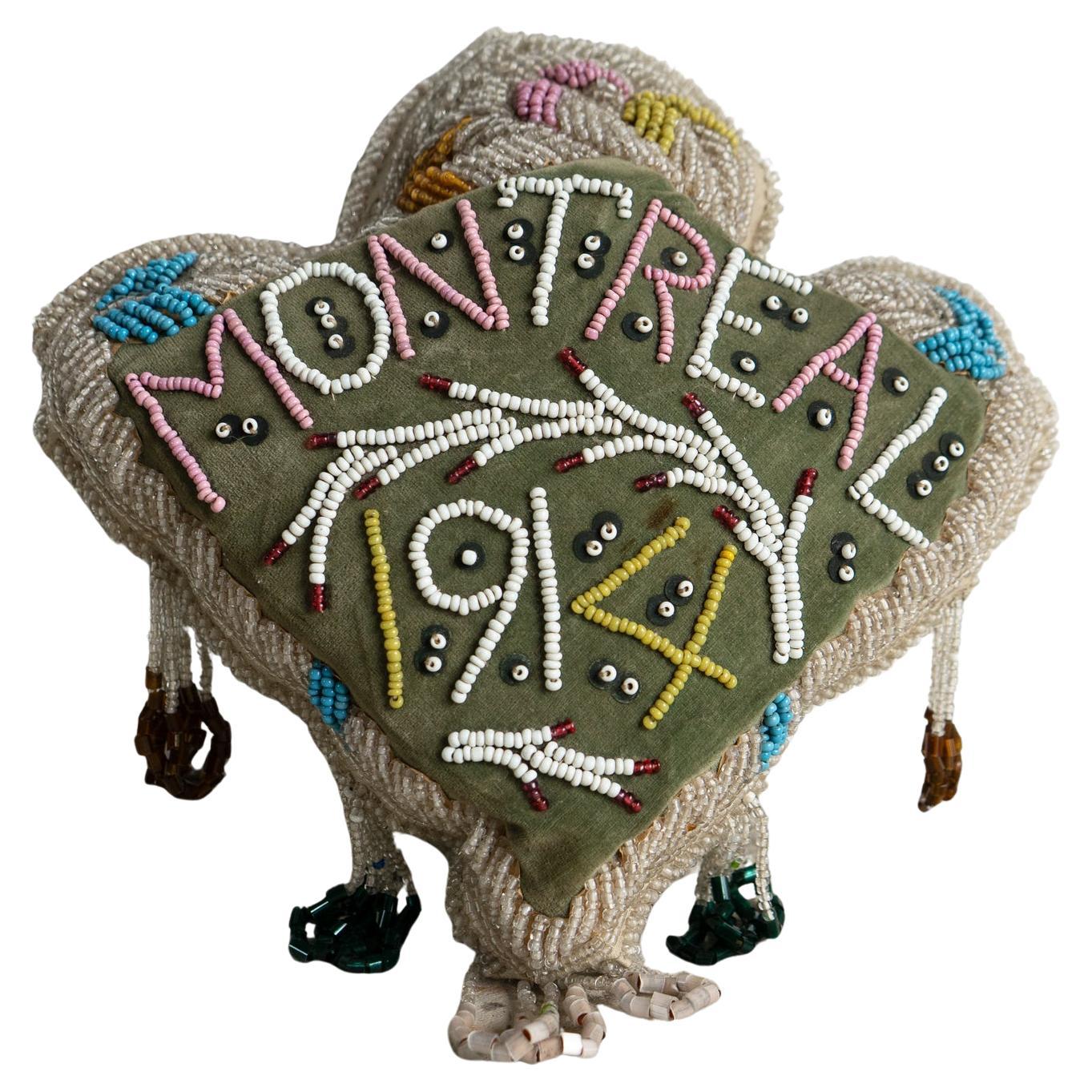 Antique Mohawk First Nation Iroquois Beaded Pin Cushion, Montreal, Early 20th C. For Sale